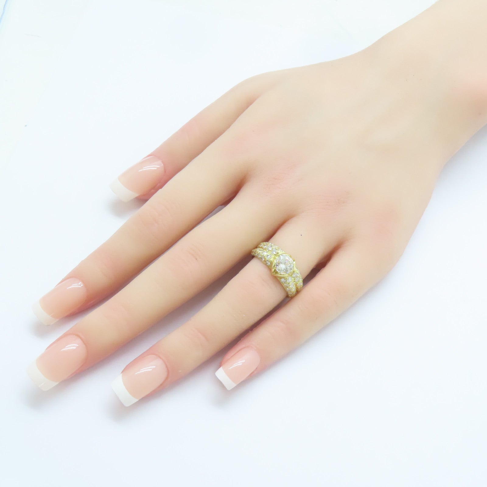 JEWELRY 18K黃金/1.069ct鑽石/1.01ct鑽石Diamond Ring戒指US#7