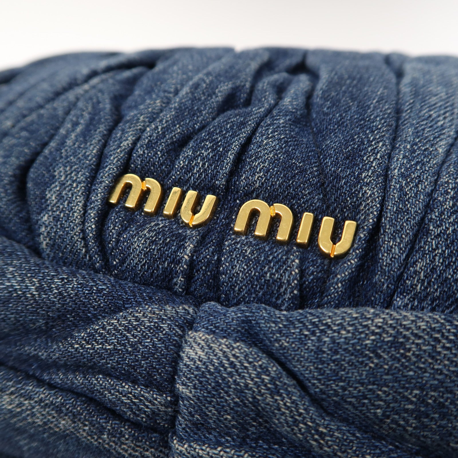 Miu Miu 牛仔布Shoulder Bag金扣手挽肩背兩用袋藍色