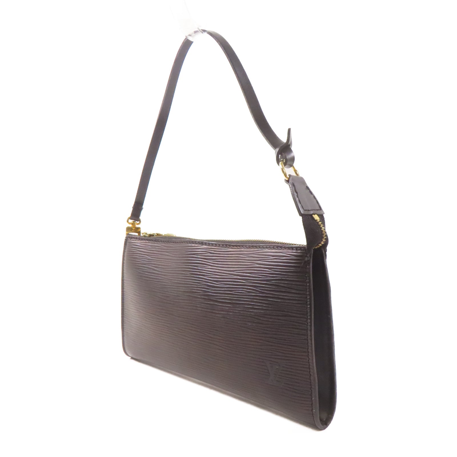 LOUIS VUITTON Epi Pochette Accessories Pouch金扣手挽袋黑色