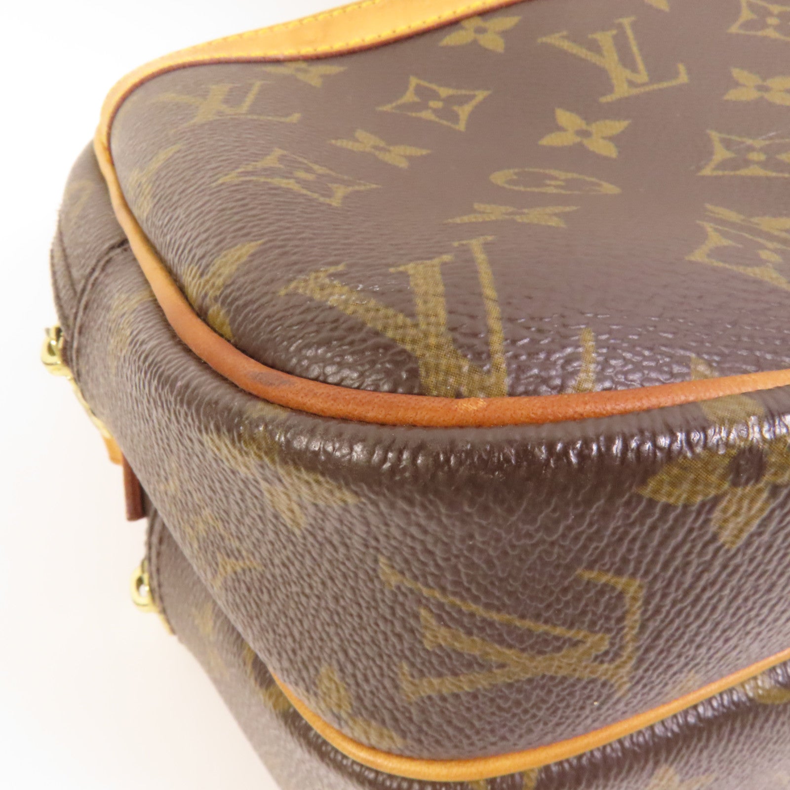 LOUIS VUITTON 【激減優惠】Monogram Reporter PM金扣肩背袋棕色