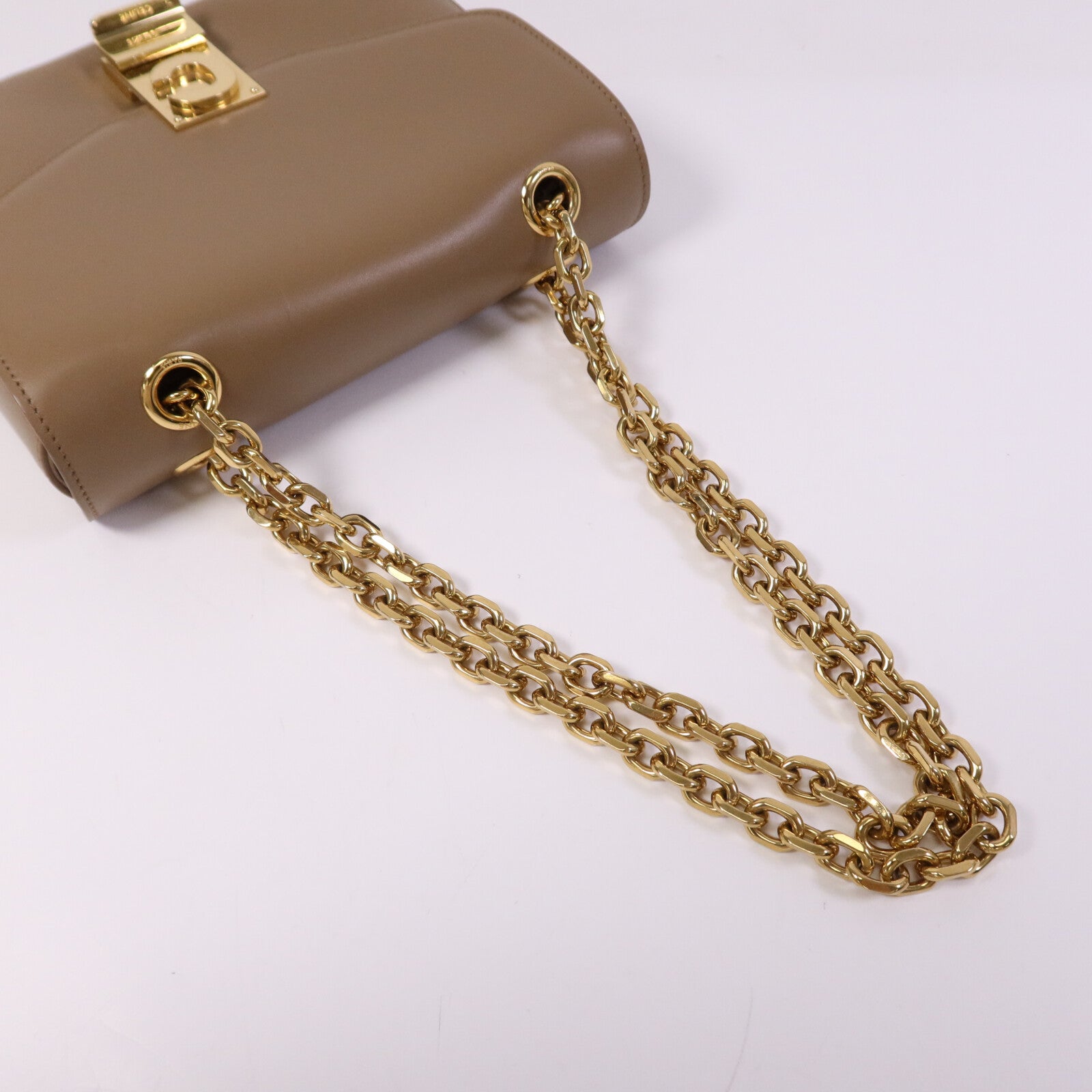 CELINE 【激減優惠】牛皮皮革Small C金扣鏈帶肩背袋
