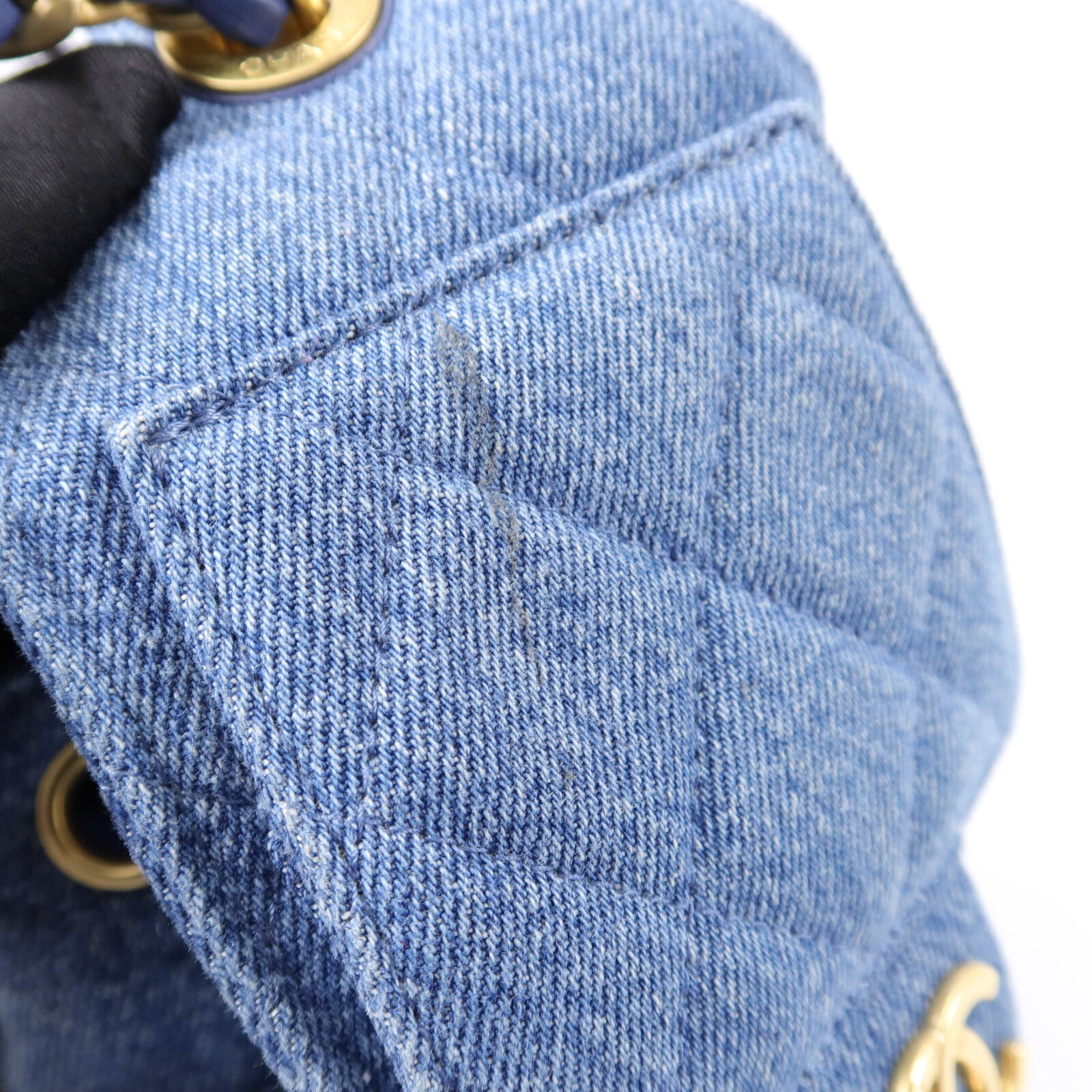 CHANEL 牛仔布Chanel 25 Mini鏈帶肩背袋