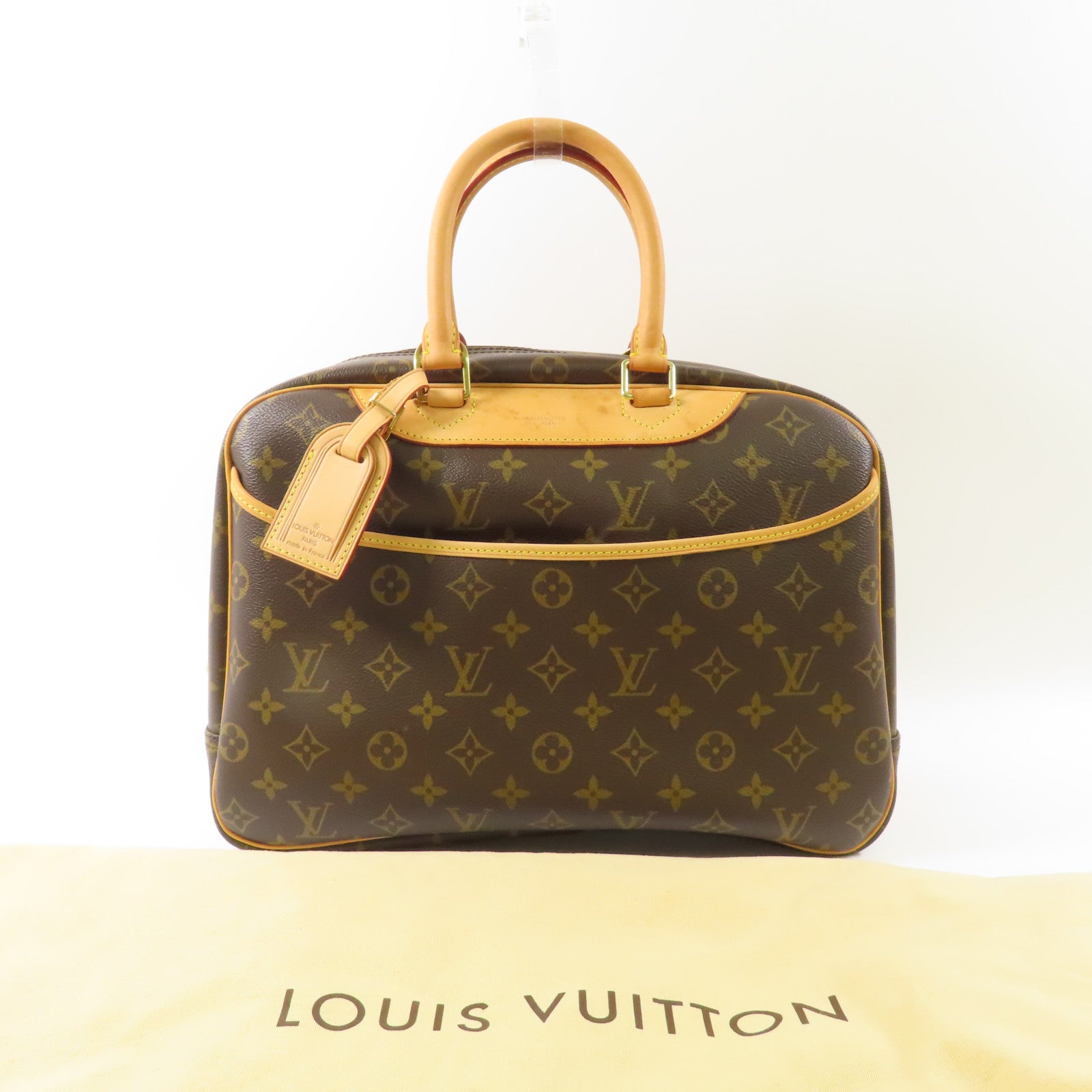 LOUIS VUITTON【激減優惠】 Monogram Deauville金扣手挽袋棕色