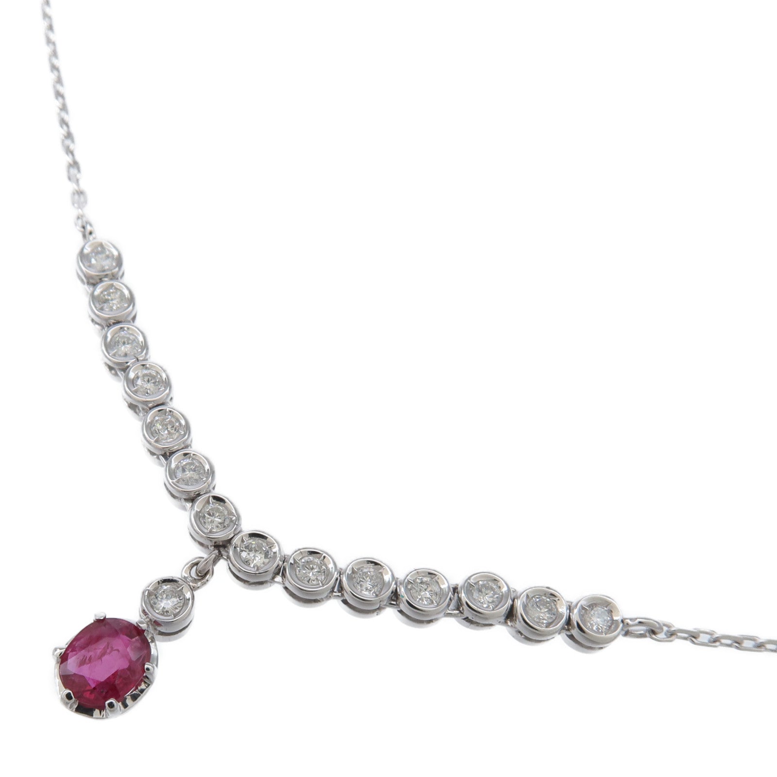 JEWELRY 14K白金Ruby Diamond Necklace紅寶石/鑽石項鍊