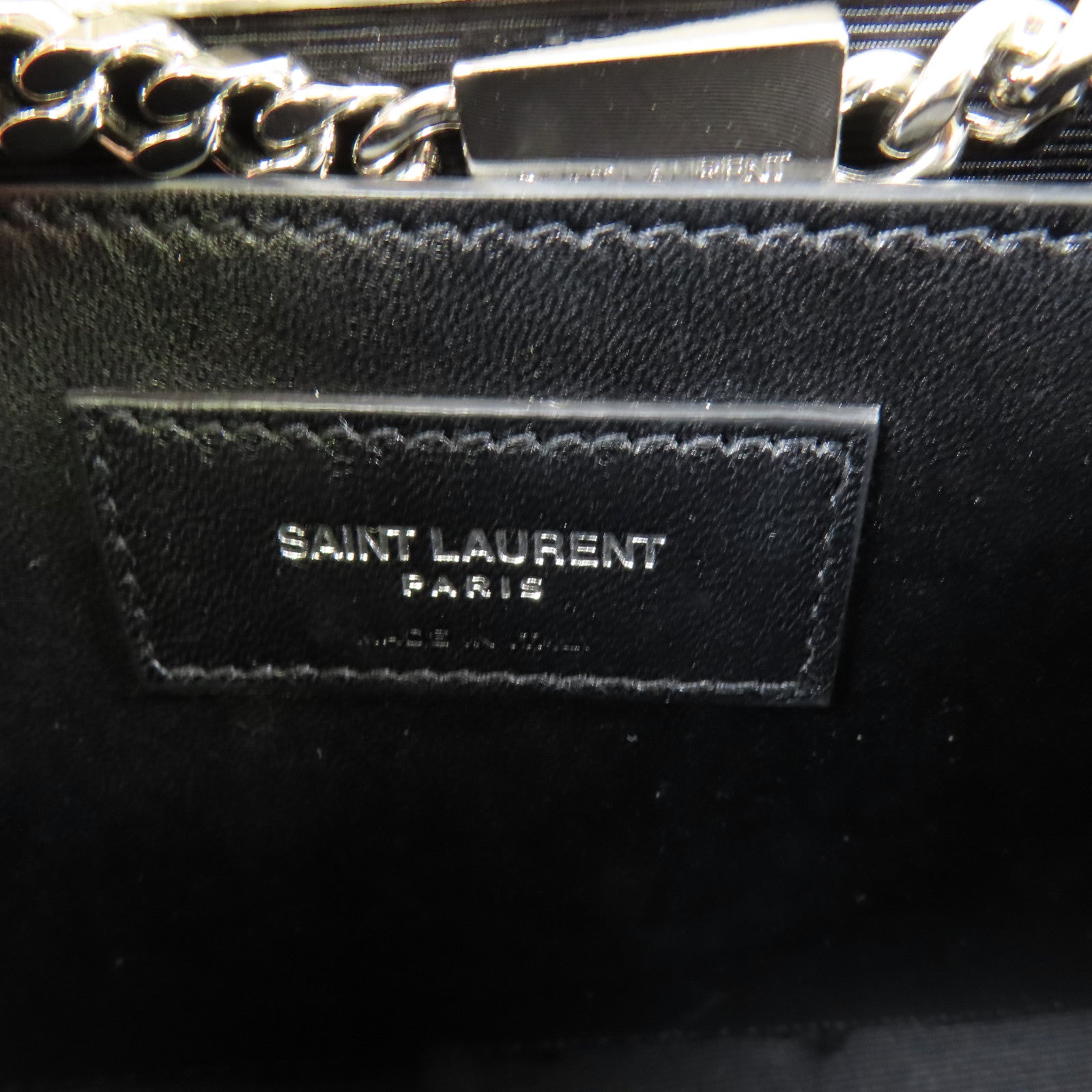 SAINT LAURENT 牛皮皮革Kate Tassel銀扣鏈帶肩背袋