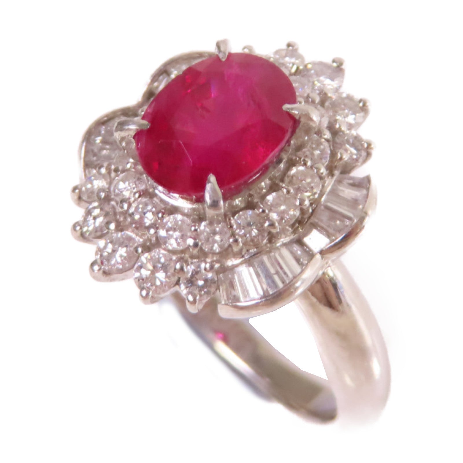 JEWELRY 【激減優惠】PT900鉑金/2.13ct紅寶石/0.84ct鑽石Ruby Ring戒指US#5.5
