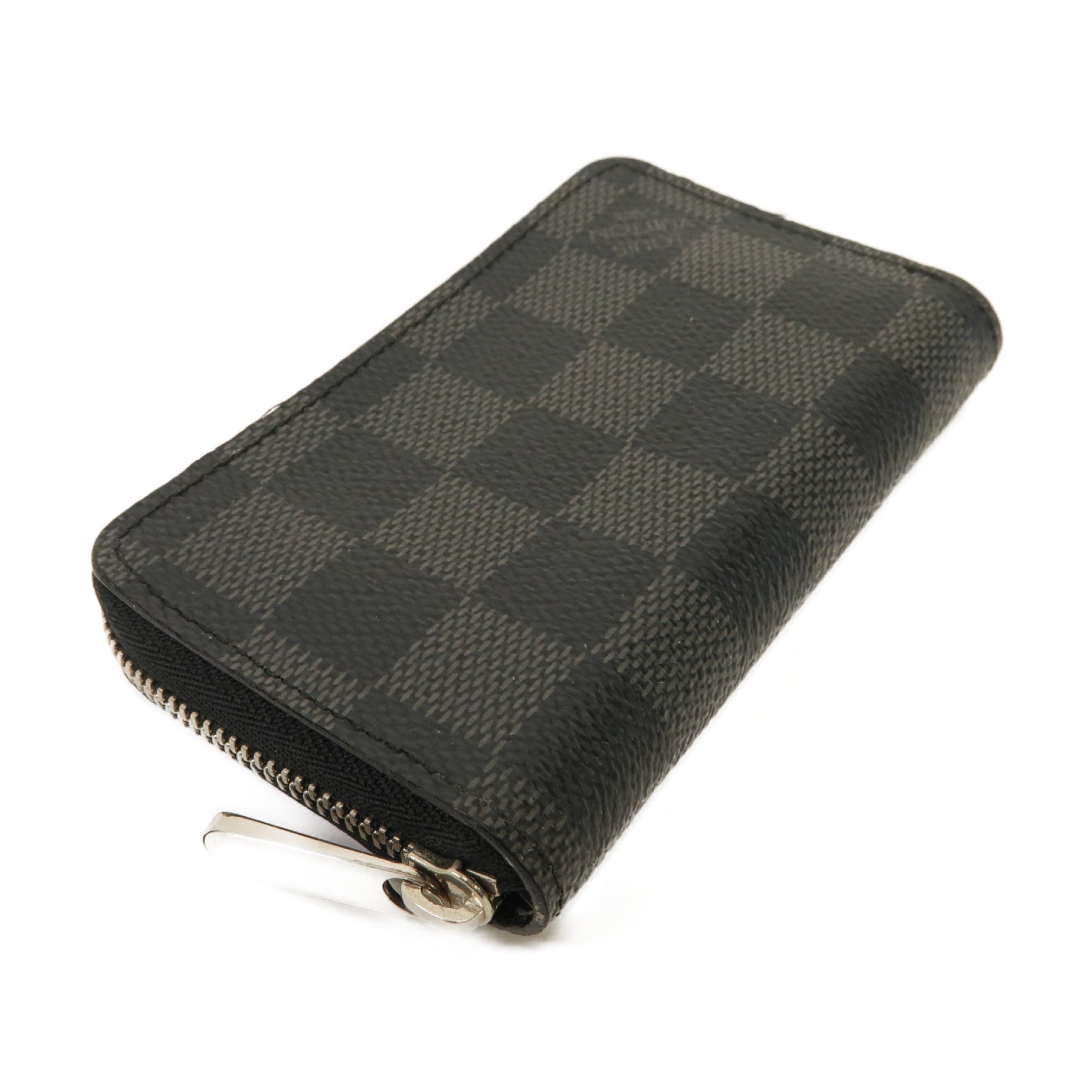 LOUIS VUITTON 【清倉大減價】Damier Graphite Card Case银扣卡片套黑色