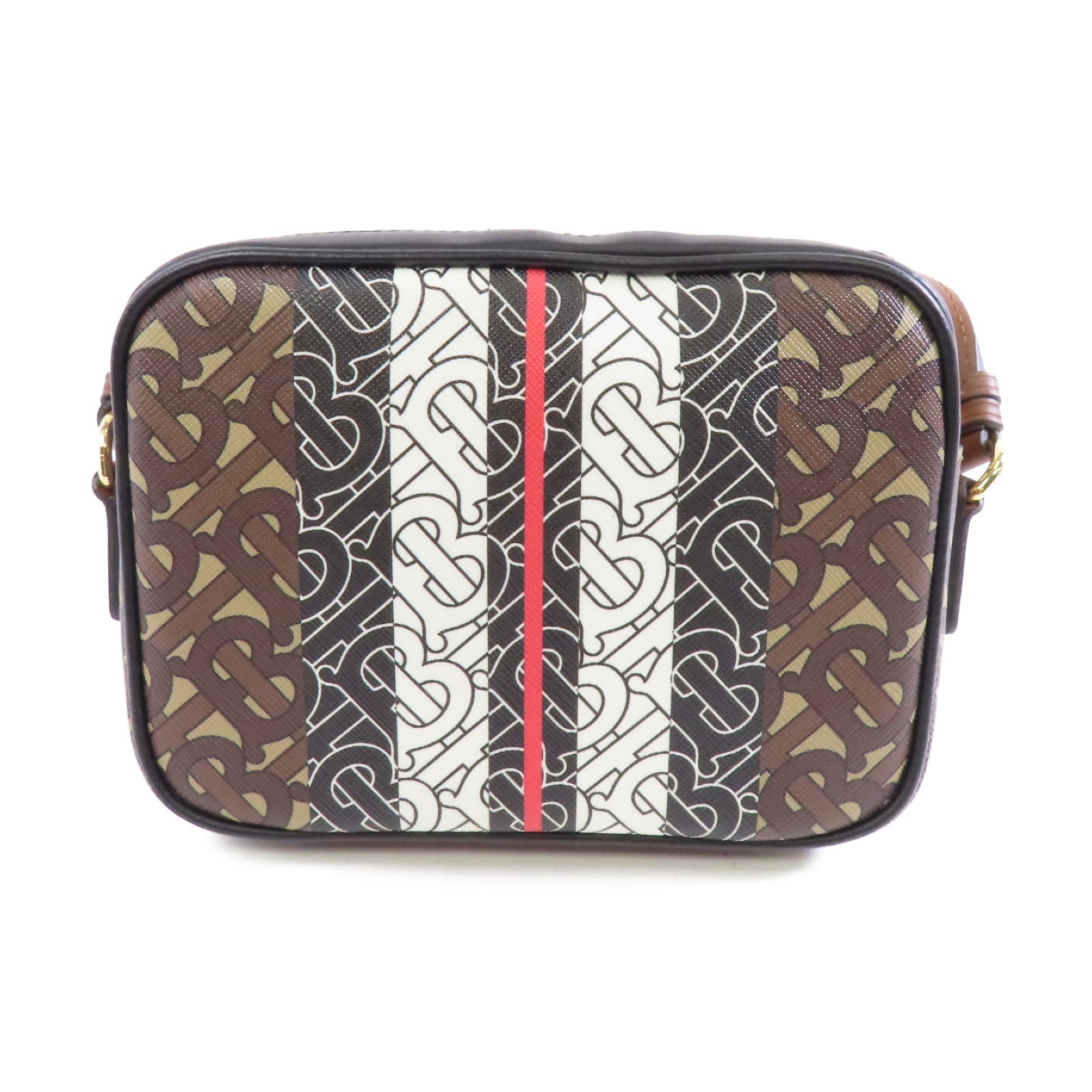 BURBERRY 【激減優惠】塗層帆布Shoulder Bag金扣肩背袋啡色