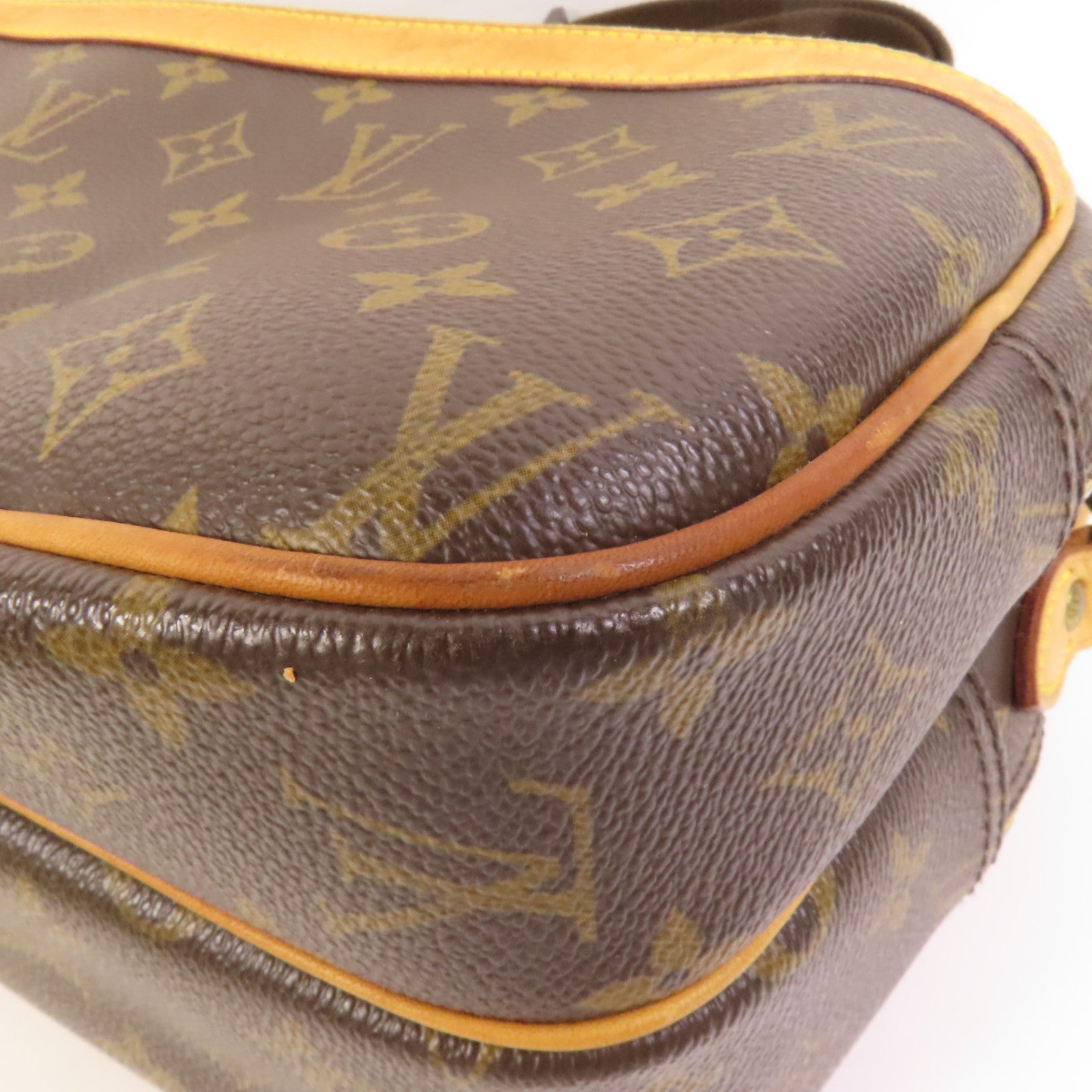 LOUIS VUITTON 【激減優惠】Monogram Reporter PM金扣肩背袋棕色
