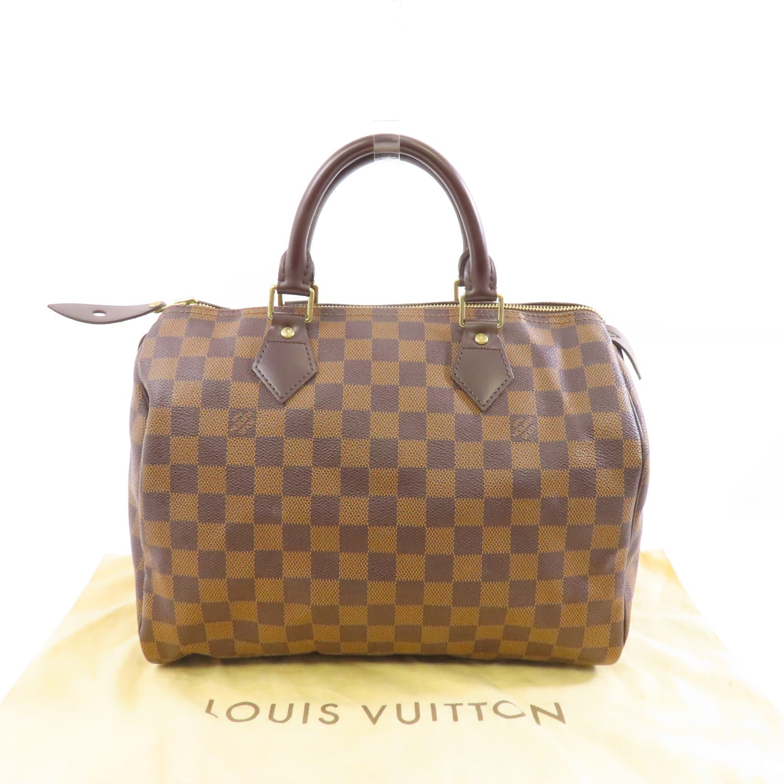 LOUIS VUITTON Damier Speedy 30金扣手挽袋啡色