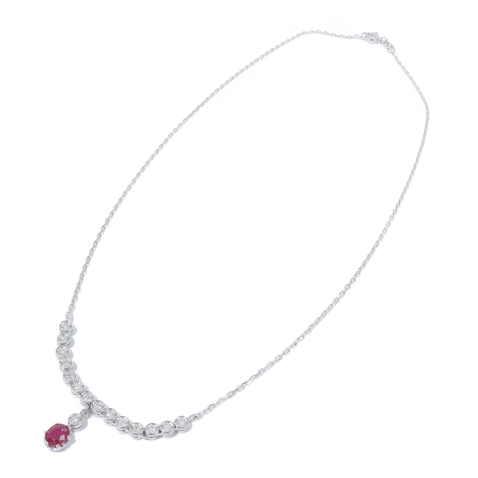 JEWELRY 14K白金Ruby Diamond Necklace紅寶石/鑽石項鍊