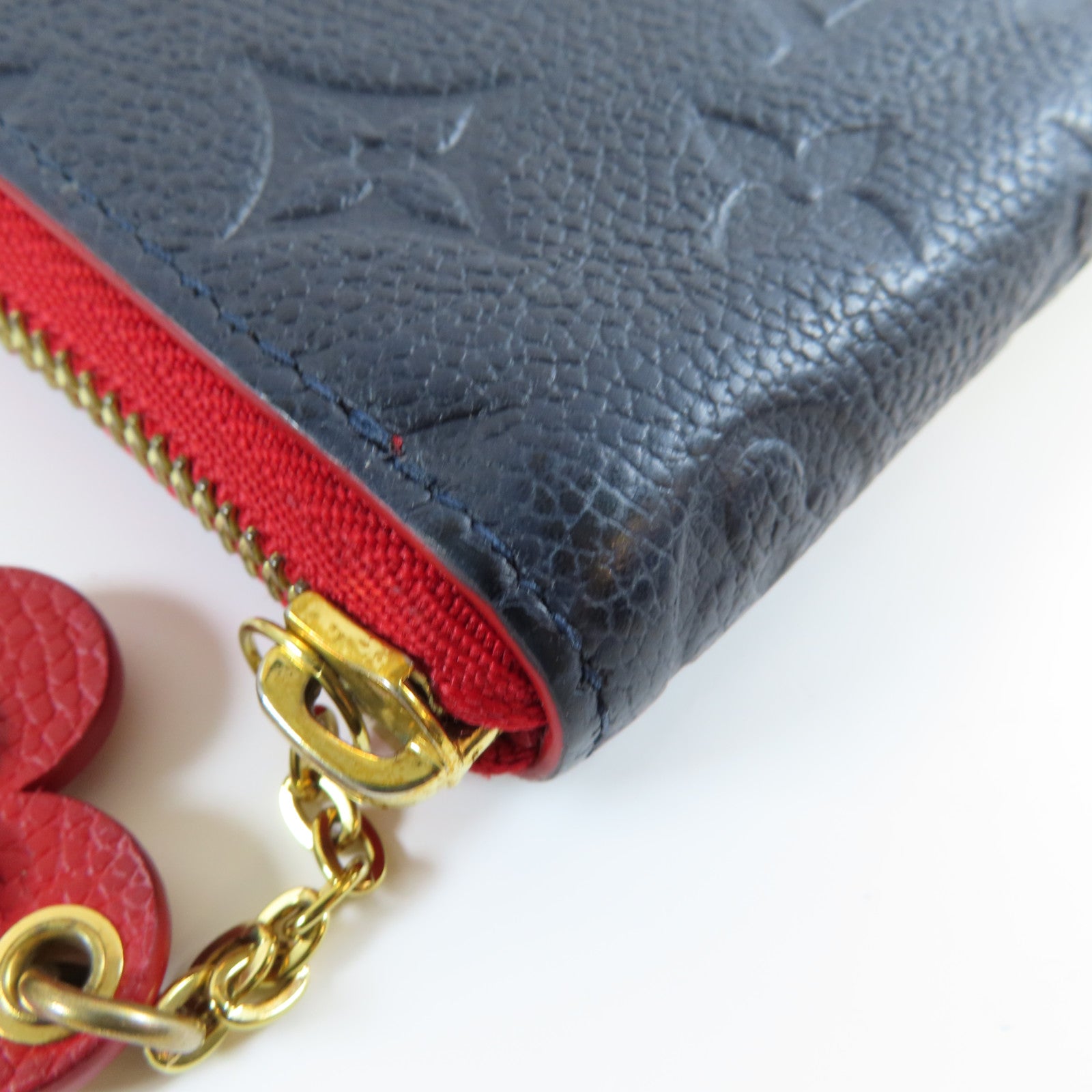 LOUIS VUITTON **【激減優惠】Monogram Empreinte Long Wallet金扣長錢包深藍色/紅色