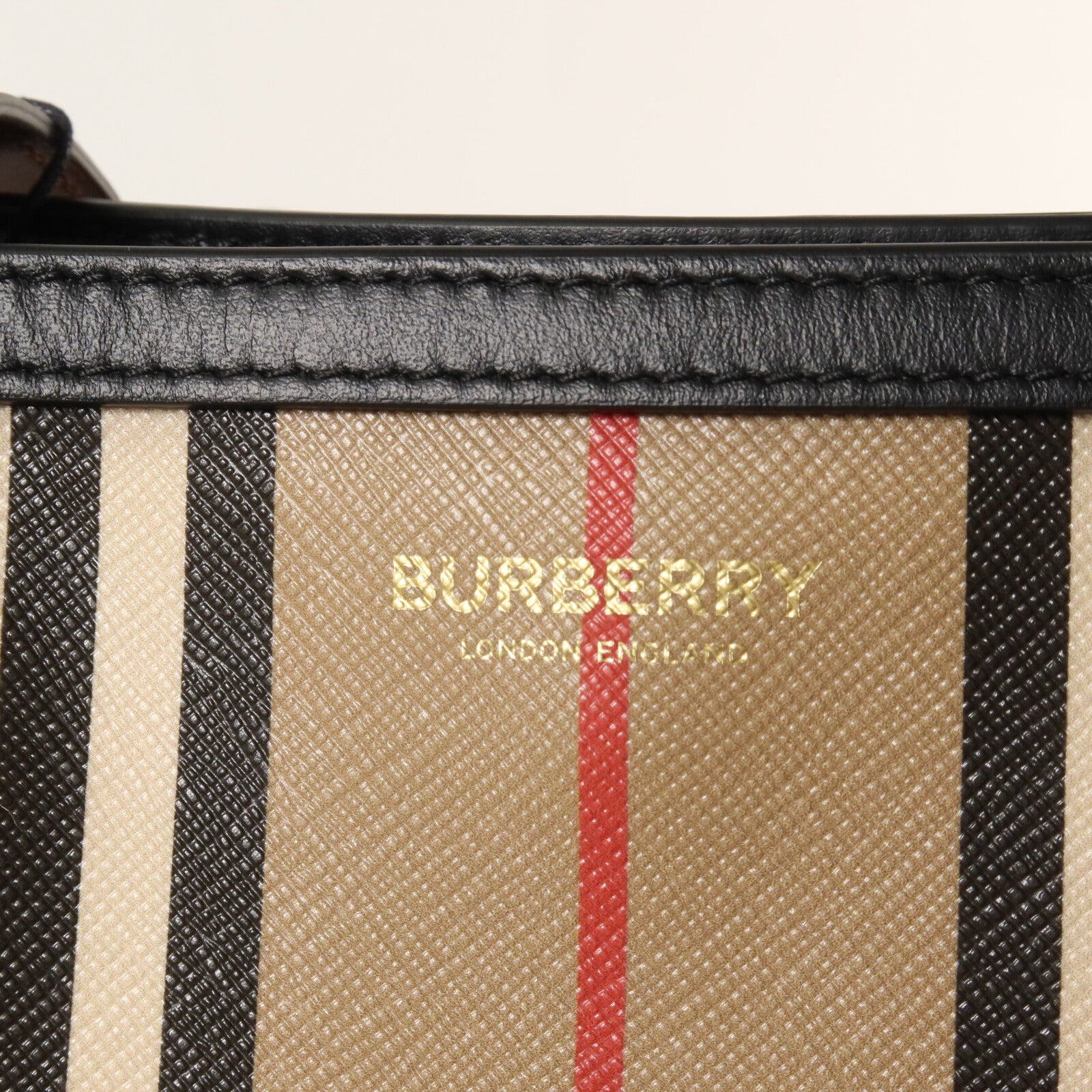 BURBERRY 塗層帆布Icon Stripe手挽袋