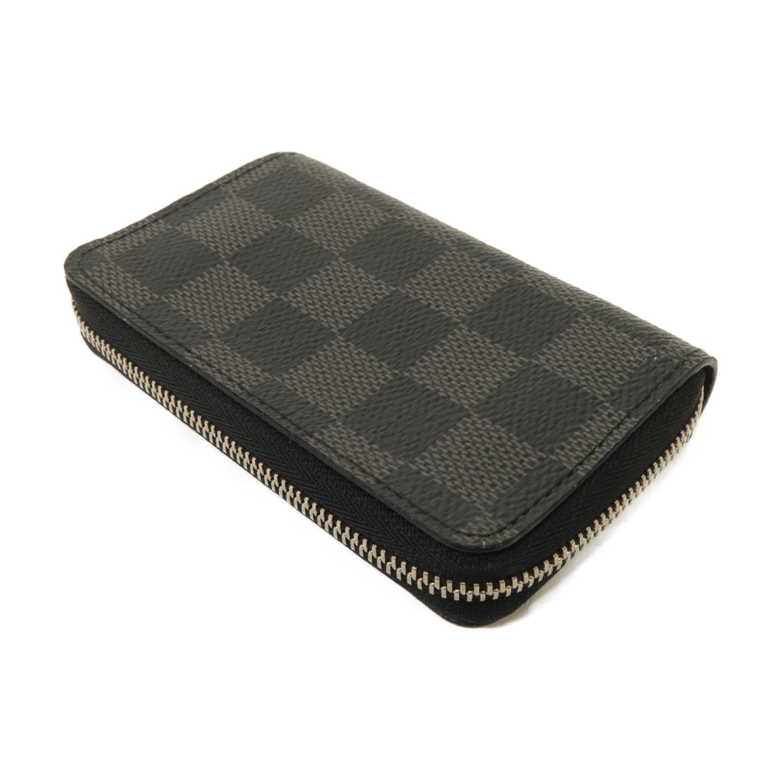 LOUIS VUITTON 【清倉大減價】Damier Graphite Card Case银扣卡片套黑色