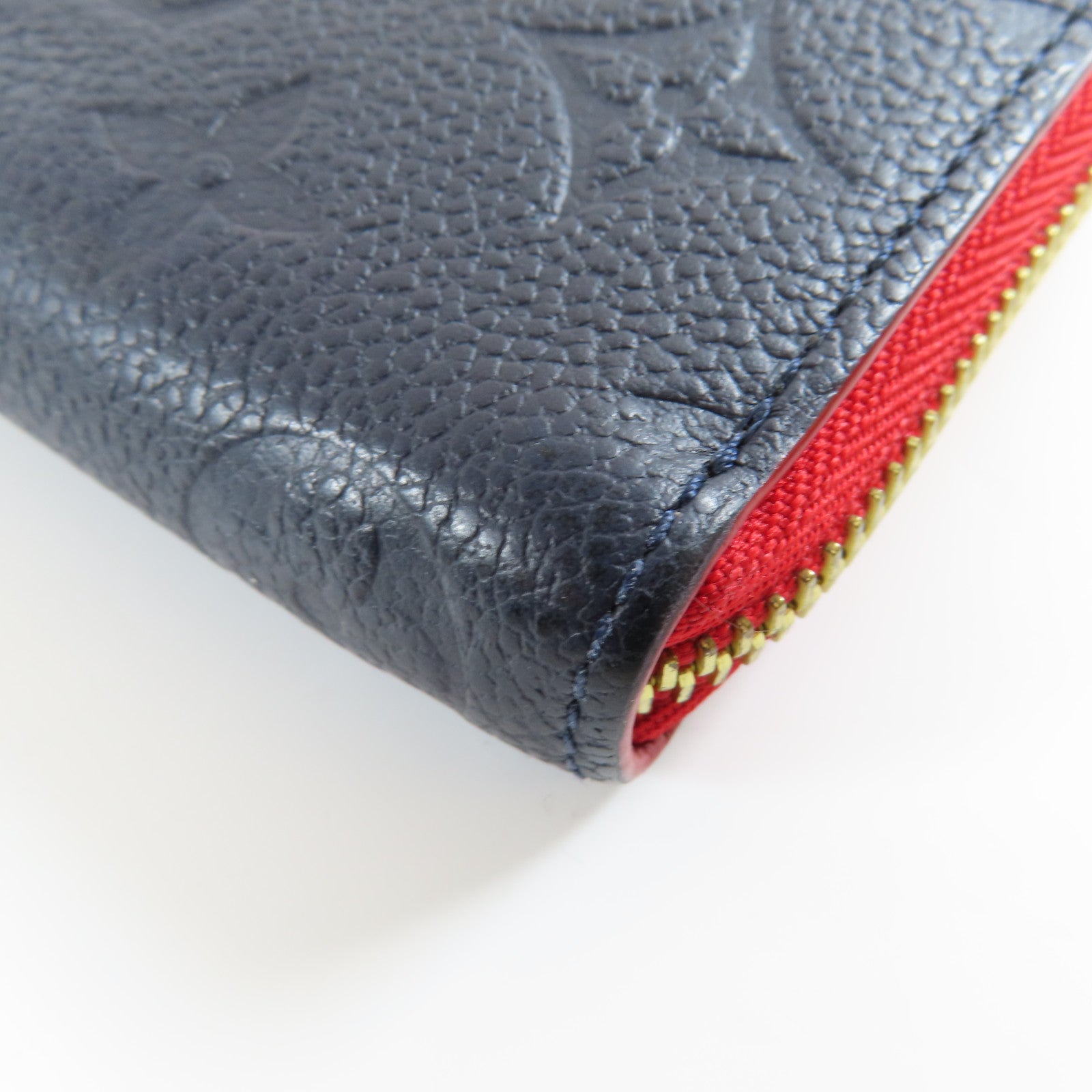 LOUIS VUITTON **【激減優惠】Monogram Empreinte Long Wallet金扣長錢包深藍色/紅色