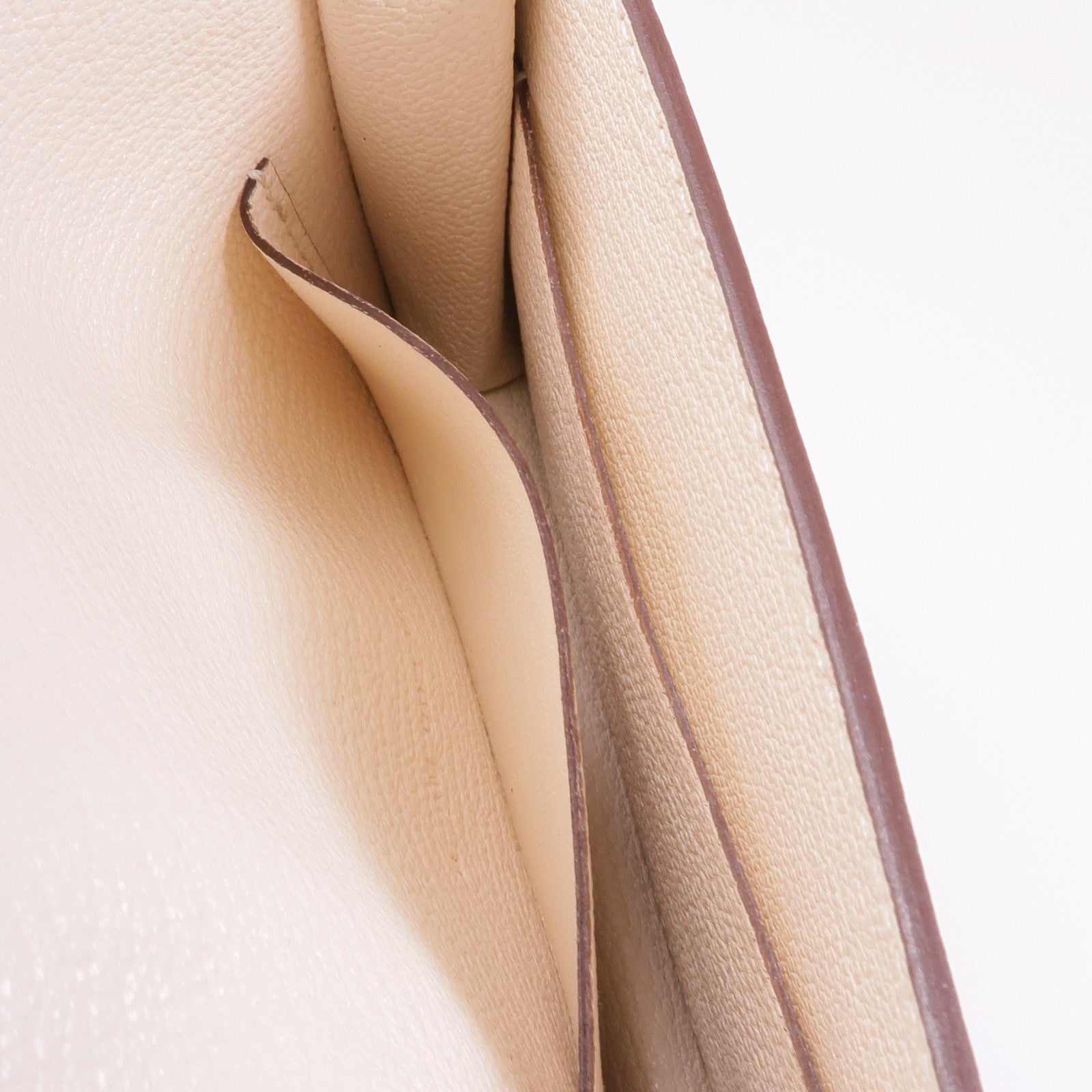 HERMES 【激減優惠】Chevre皮革Roulis Slim銀扣錢包Nata