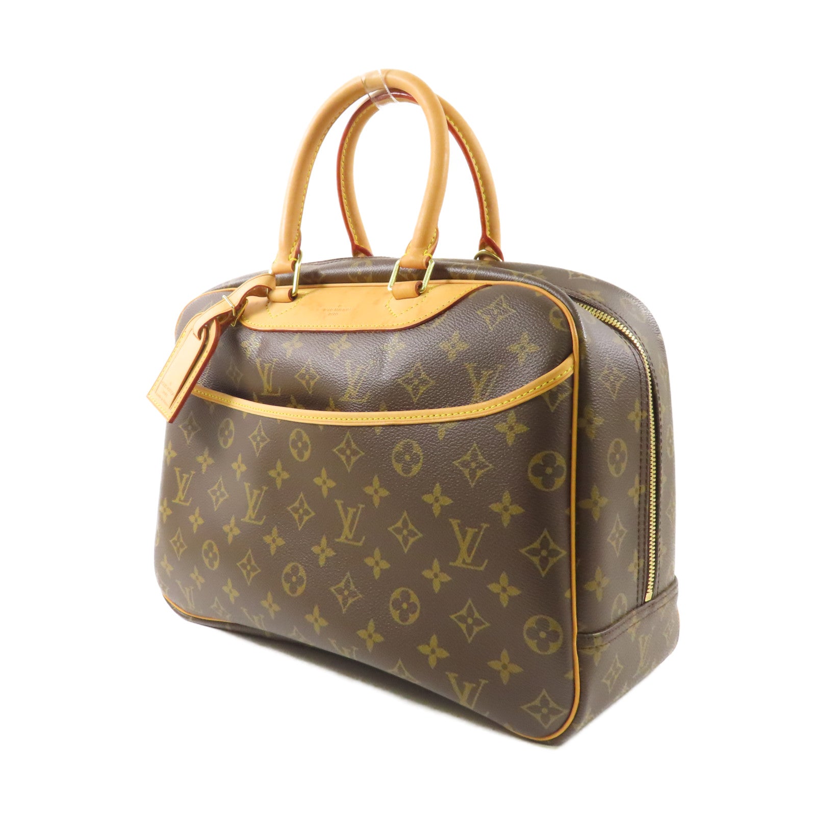 LOUIS VUITTON【激減優惠】 Monogram Deauville金扣手挽袋棕色