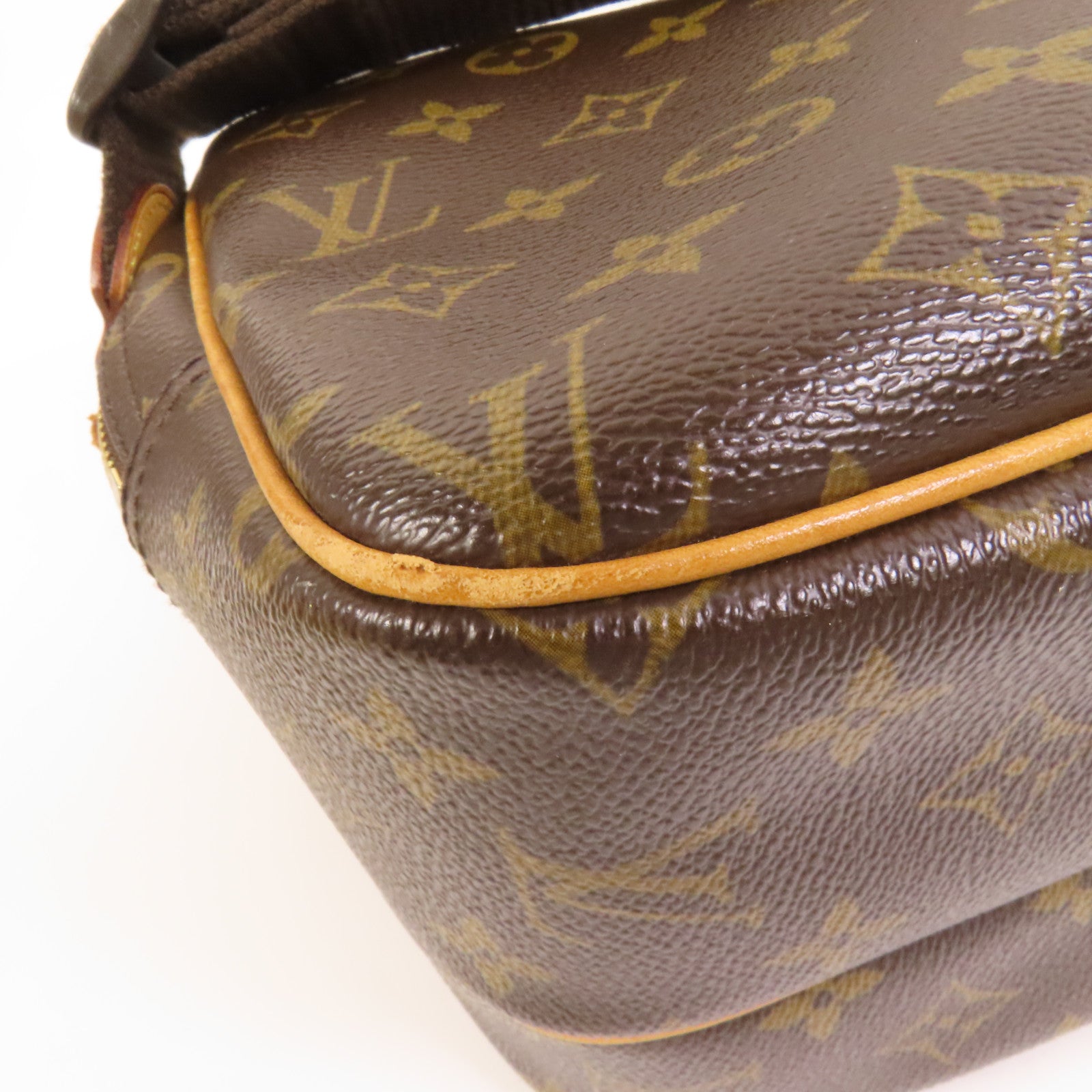LOUIS VUITTON 【激減優惠】Monogram Reporter PM金扣肩背袋棕色