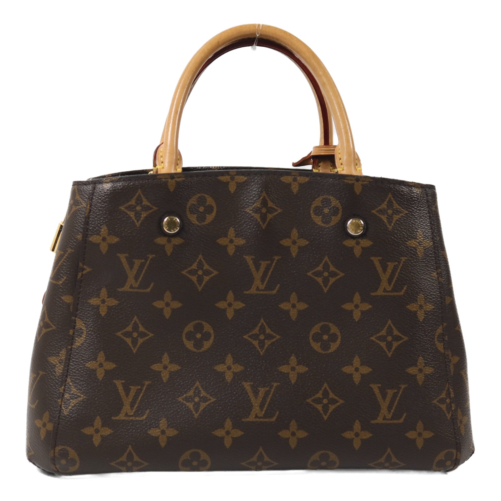 LOUIS VUITTON Monogram Montaigne BB金扣手挽肩背兩用袋棕色
