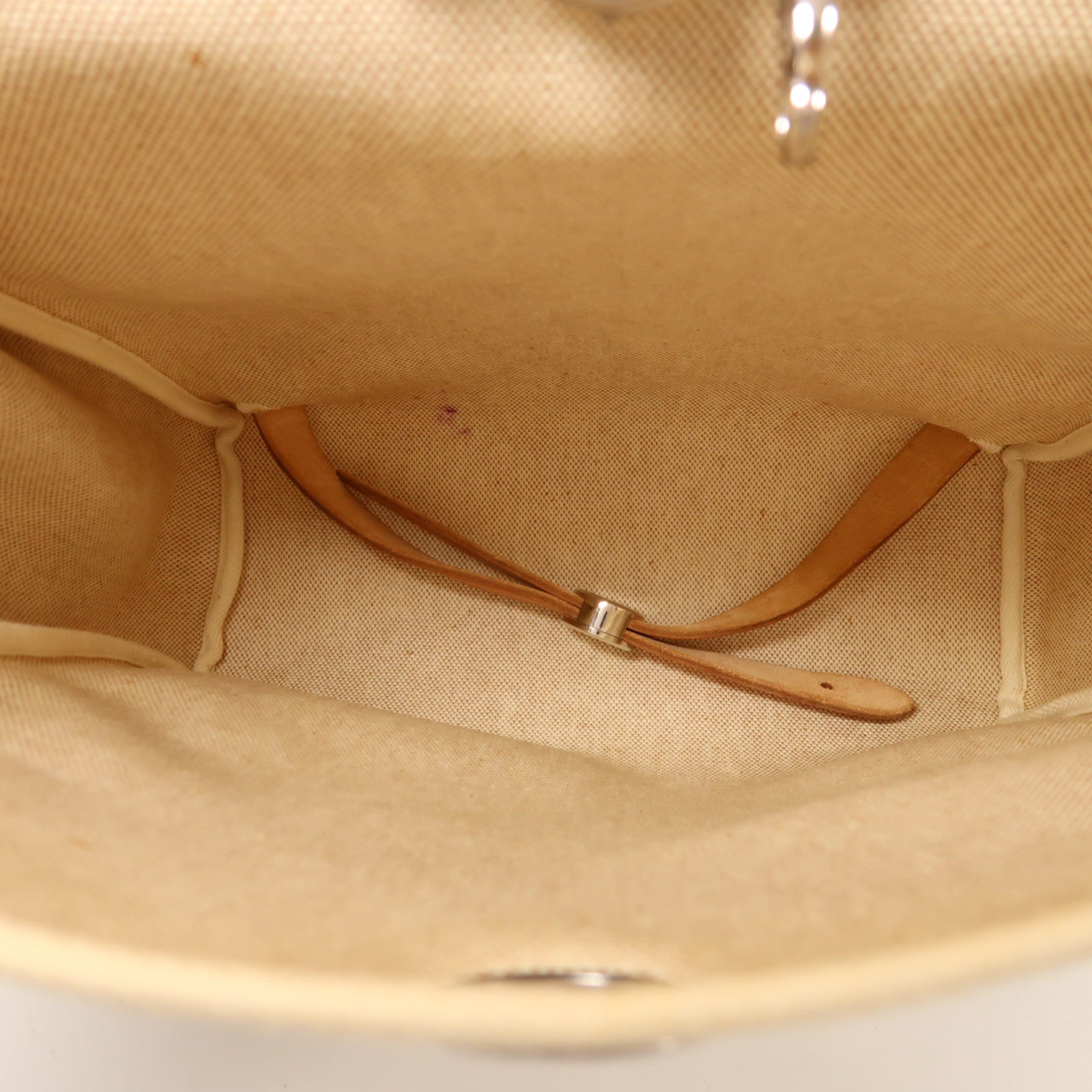 HERMES 皮革/帆布Herbag 2 In 1銀扣背包