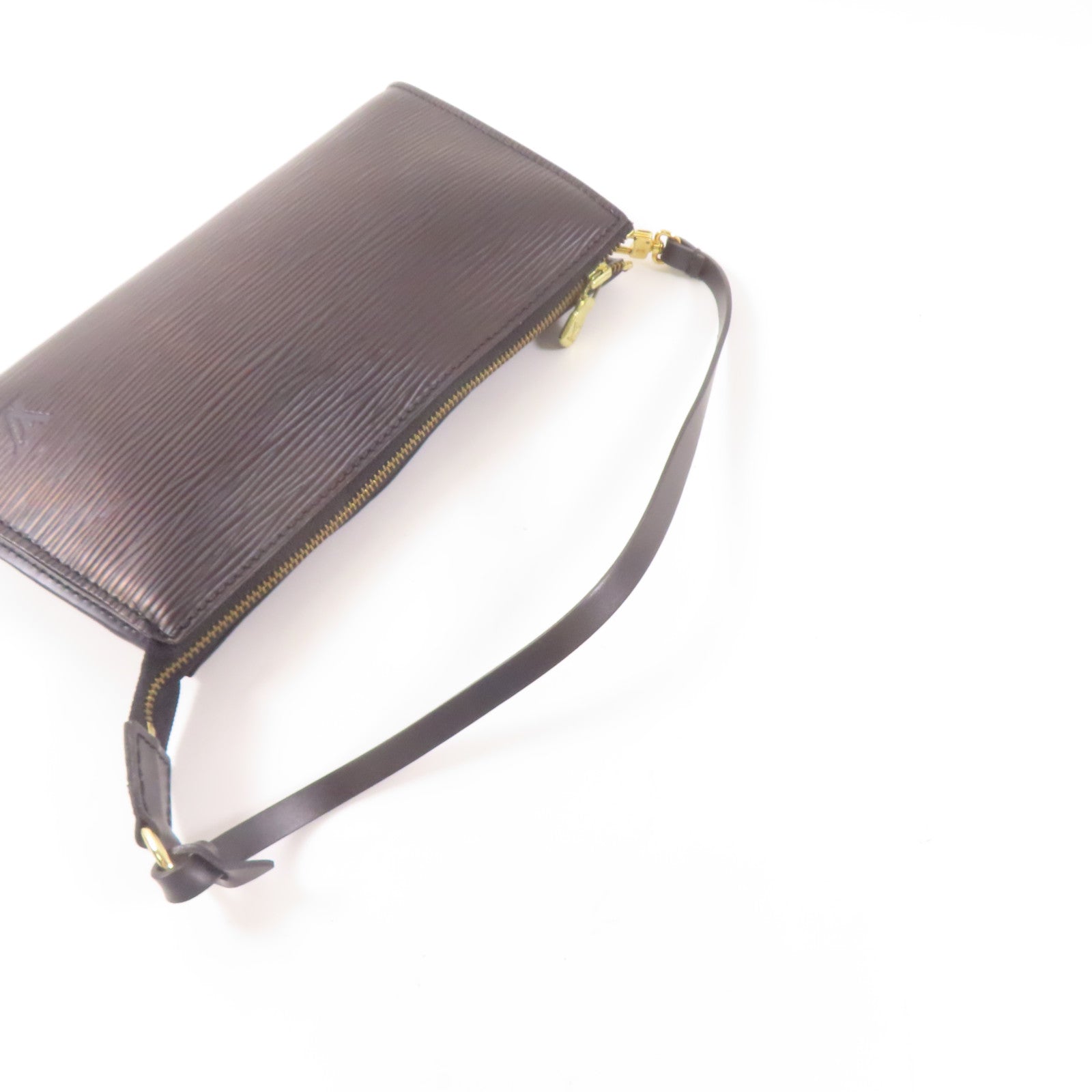 LOUIS VUITTON Epi Pochette Accessories Pouch金扣手挽袋黑色