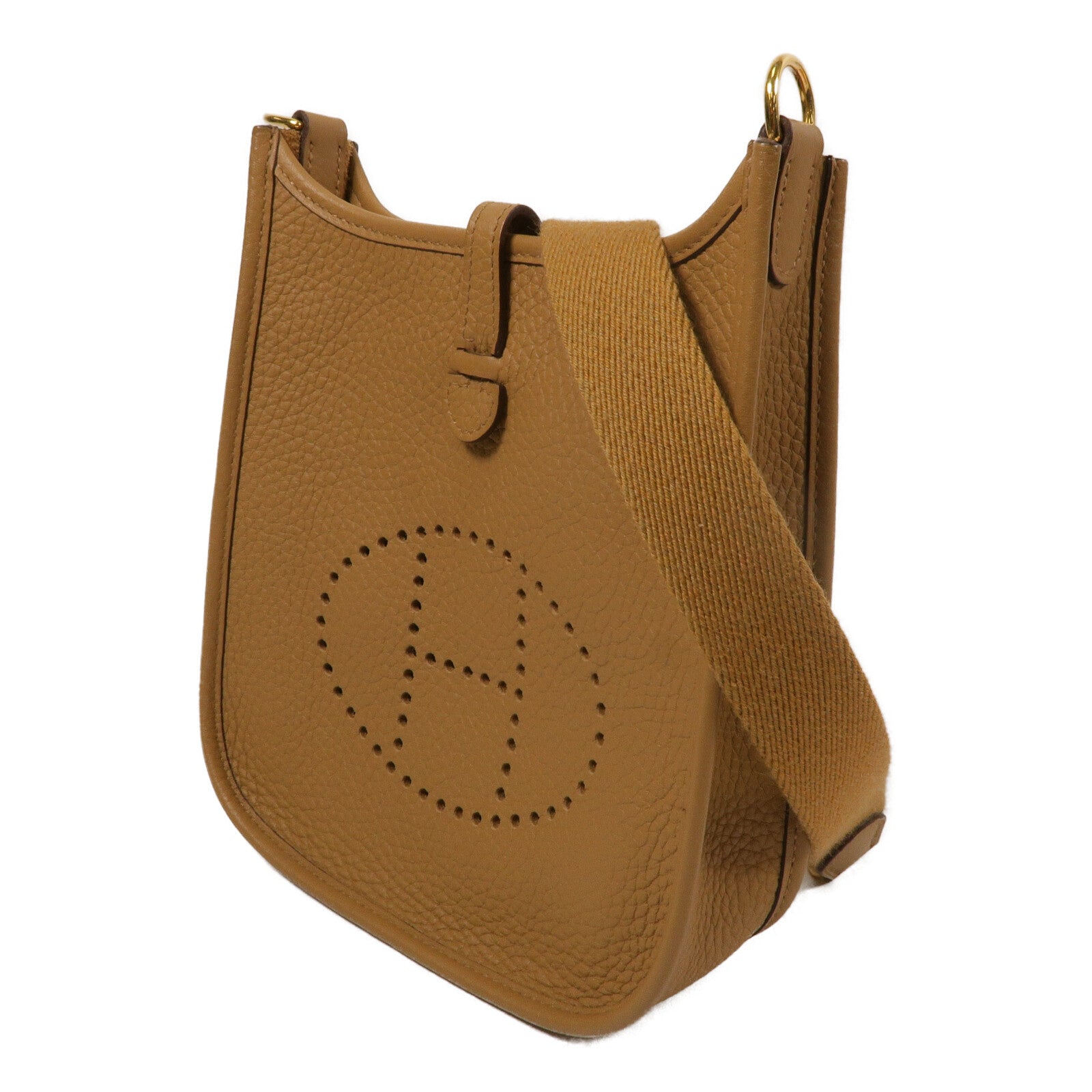 HERMES Clemence皮革Evelyne TPM肩背袋Biscuit