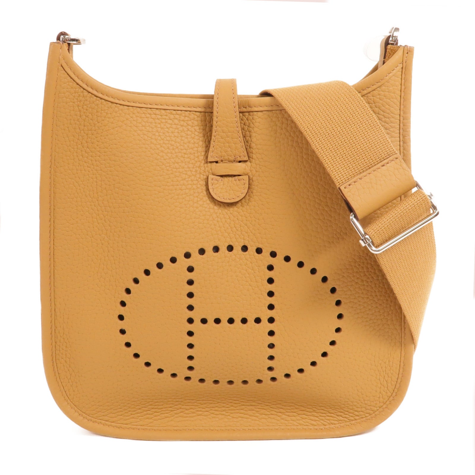 HERMES Clemence皮革Evelyne 23肩背袋Biscuit