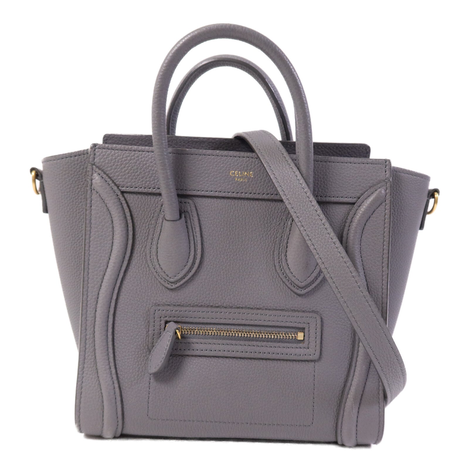 CELINE 牛皮皮革Nano Luggage金扣手挽肩背兩用袋