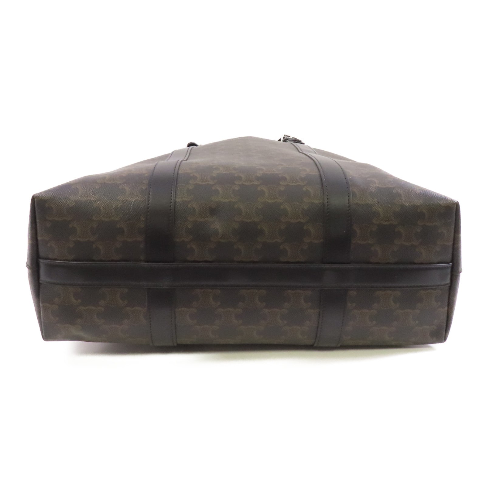 CELINE 【激減優惠】塗層帆布/皮革Shoulder Tote銀扣肩背袋/手挽袋黑色/啡色