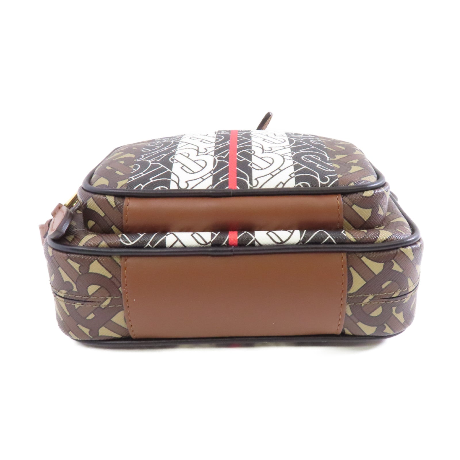 BURBERRY 【激減優惠】塗層帆布Shoulder Bag金扣肩背袋啡色