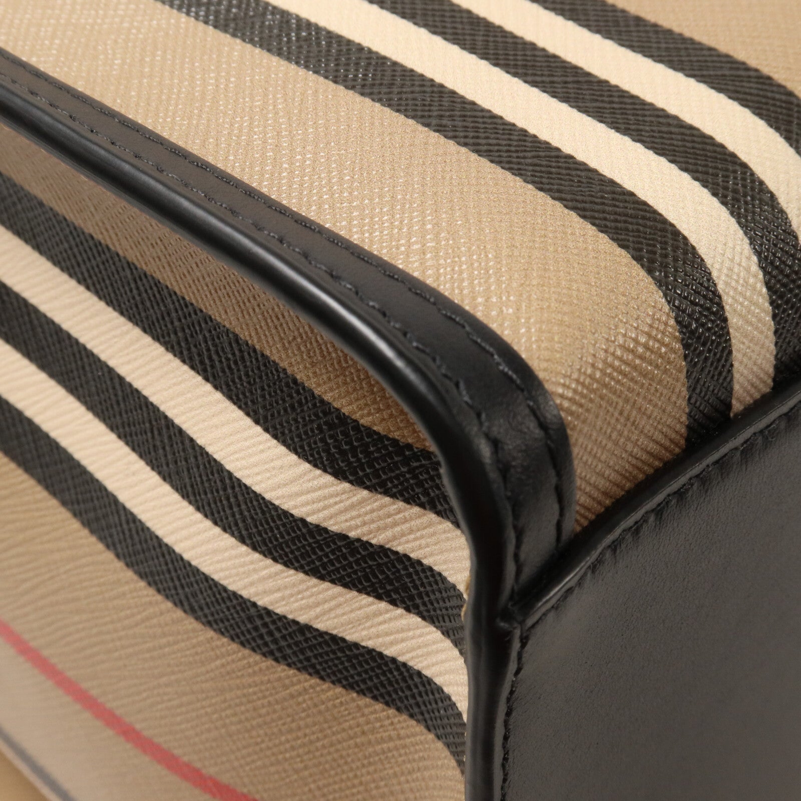 BURBERRY 塗層帆布Icon Stripe手挽袋