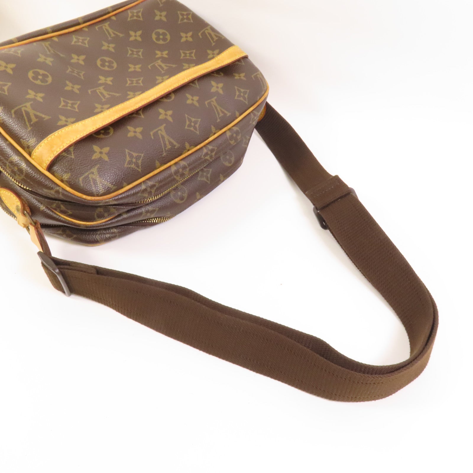 LOUIS VUITTON 【激減優惠】Monogram Reporter PM金扣肩背袋棕色