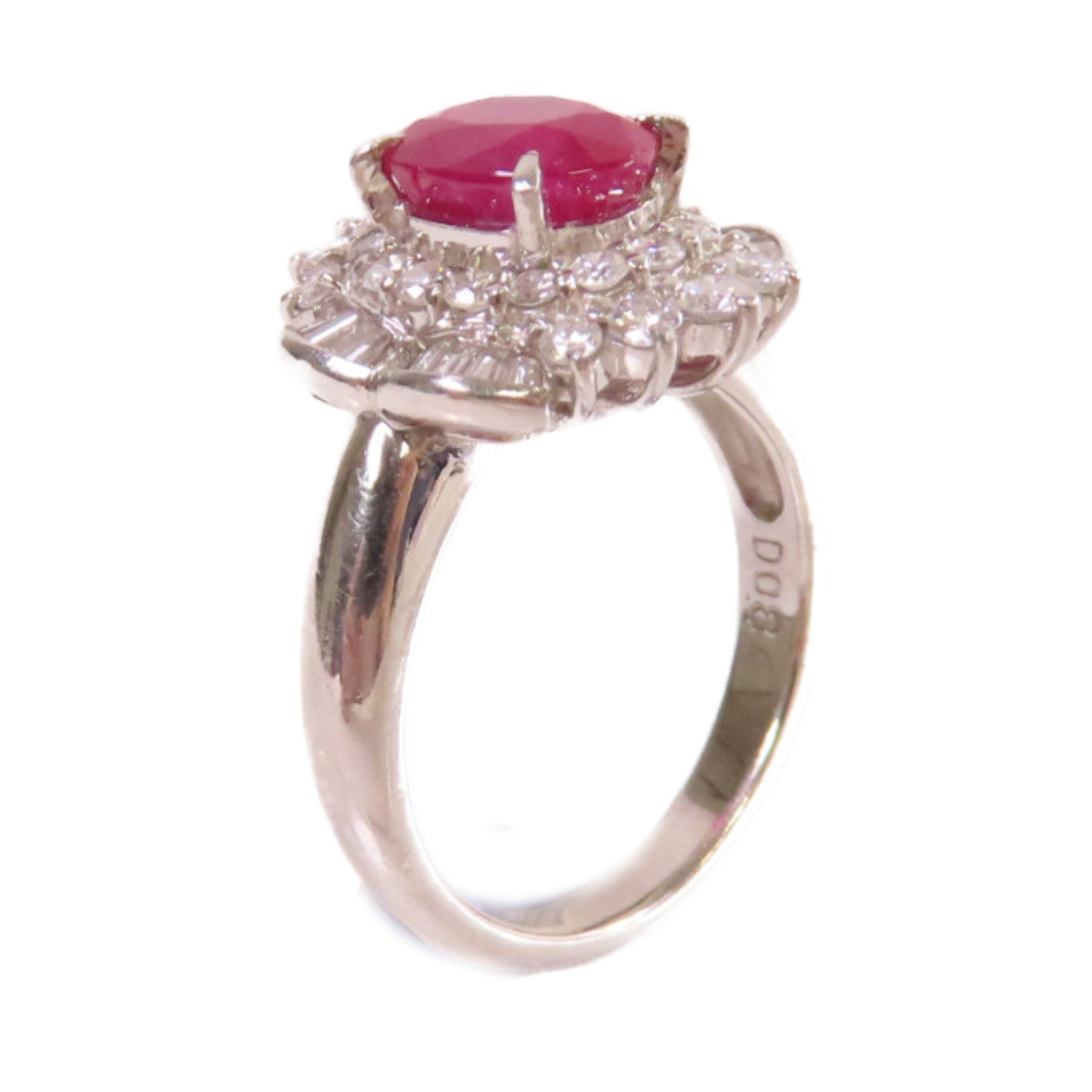 JEWELRY 【激減優惠】PT900鉑金/2.13ct紅寶石/0.84ct鑽石Ruby Ring戒指US#5.5