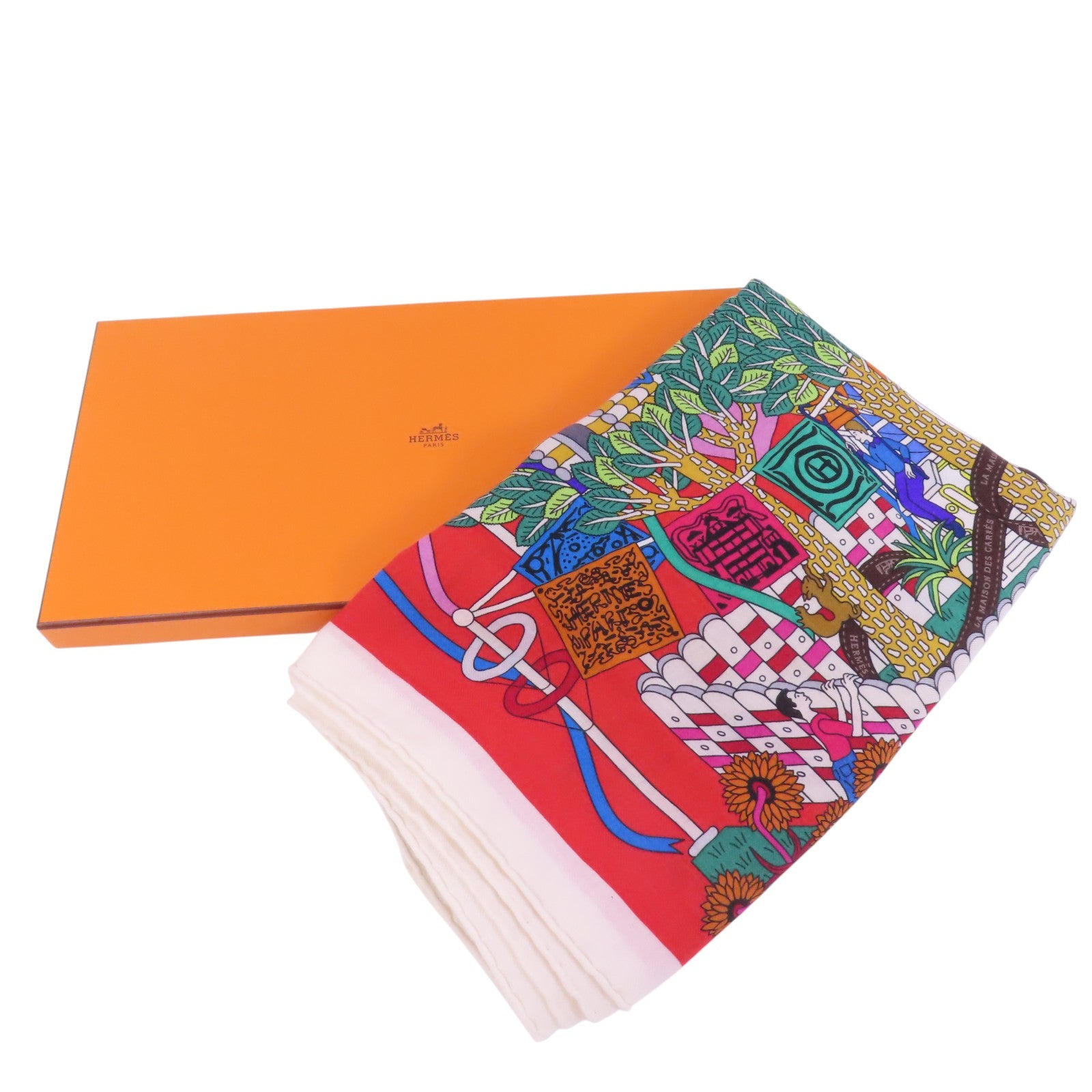 HERMES 羊絨/絲質Scarf絲巾