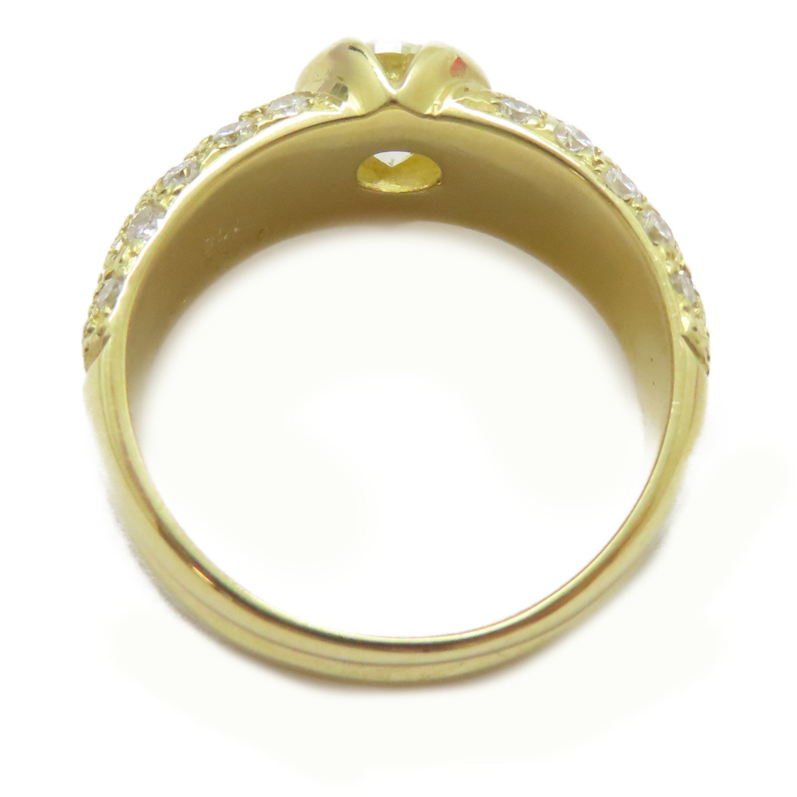 JEWELRY 18K黃金/1.069ct鑽石/1.01ct鑽石Diamond Ring戒指US#7