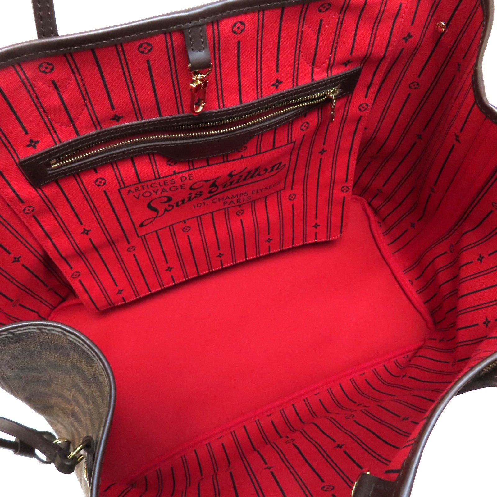LOUIS VUITTON 【激減優惠】Damier Neverfull GM金扣手挽袋啡色