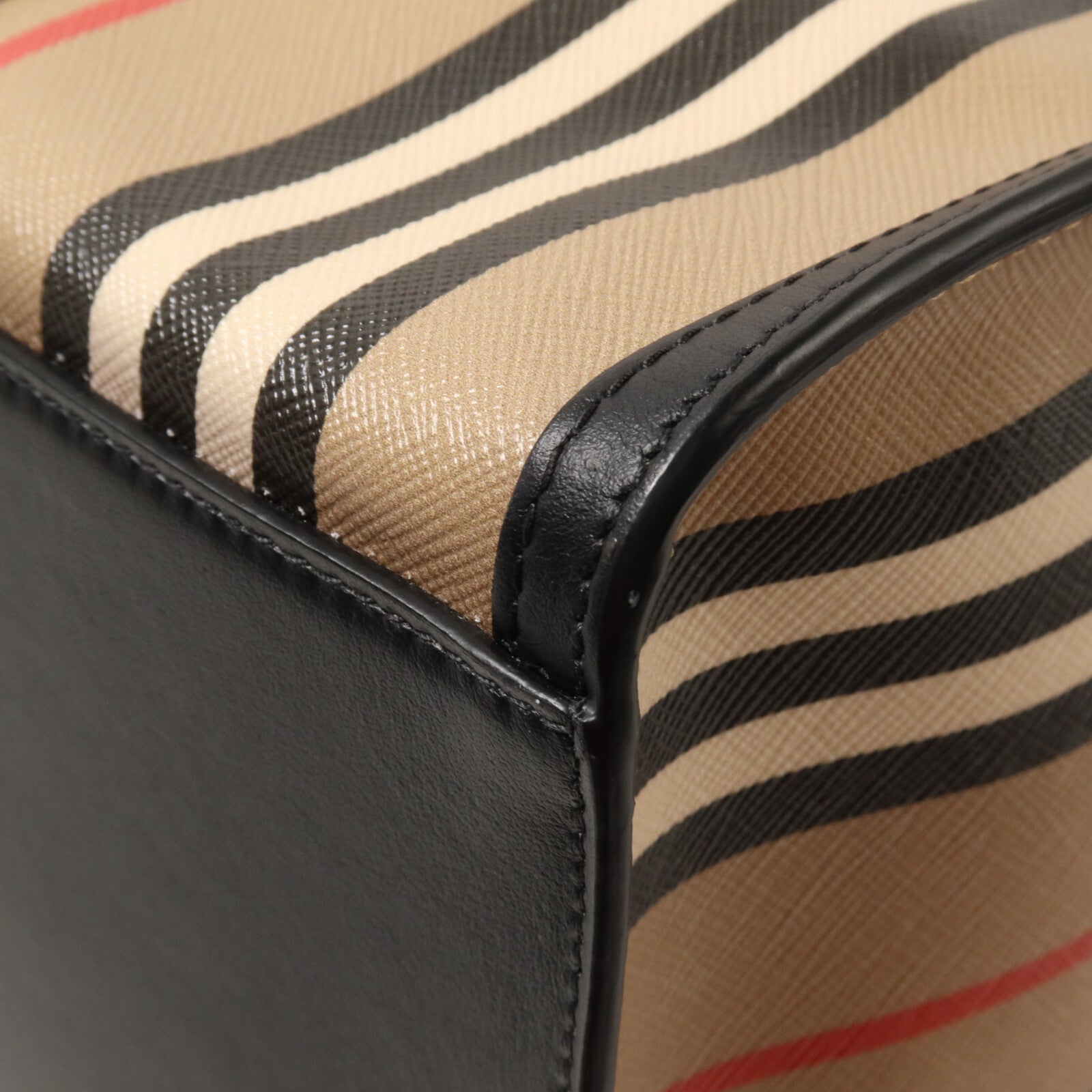 BURBERRY 塗層帆布Icon Stripe手挽袋