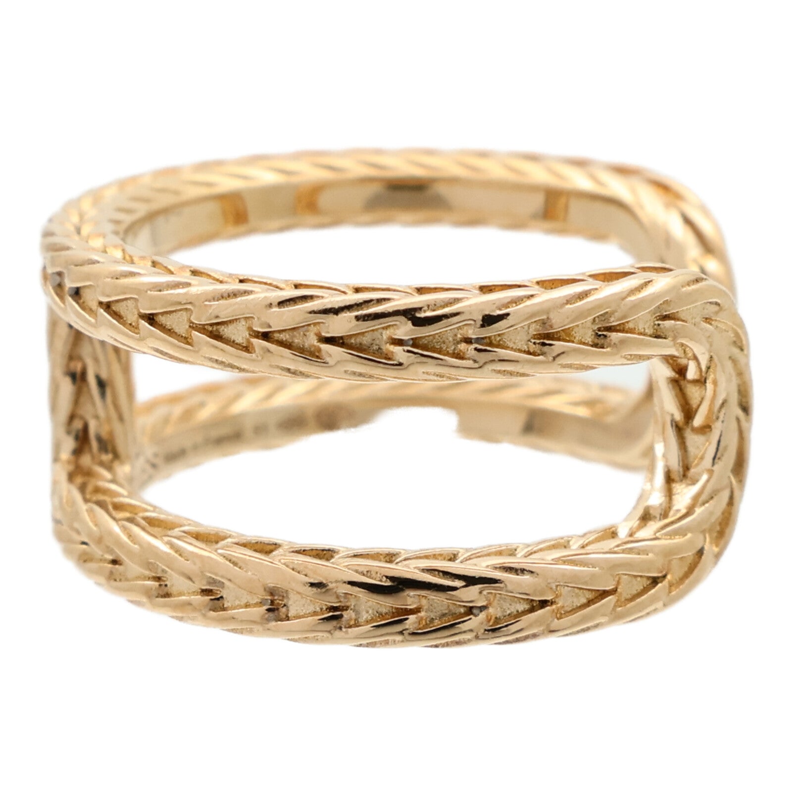 HERMES 18K黃金Chaine d'ancre Danae Ring戒指Hermes#51/US#5.75