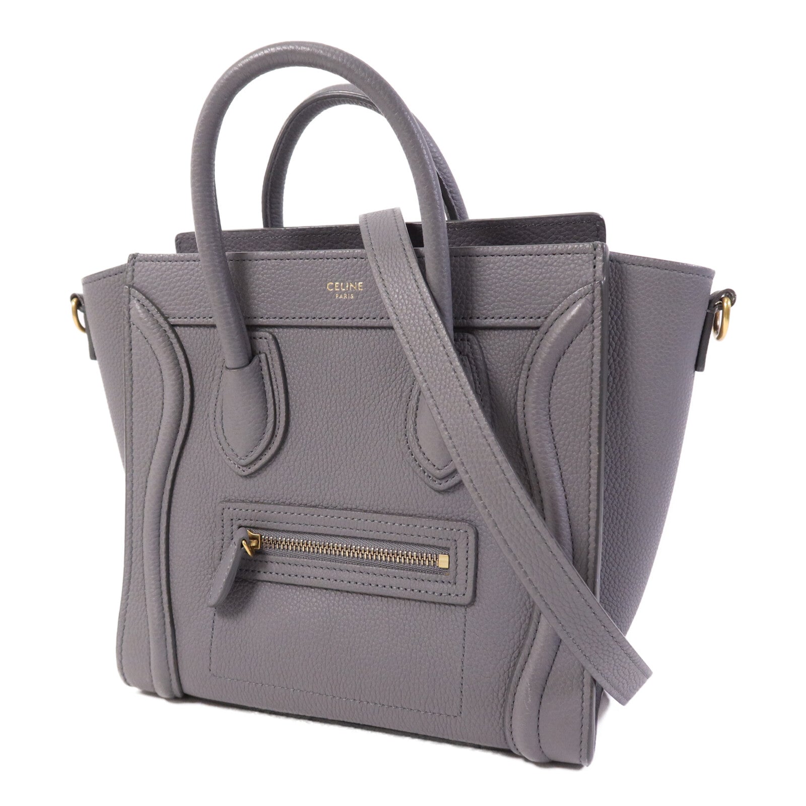 CELINE 牛皮皮革Nano Luggage金扣手挽肩背兩用袋