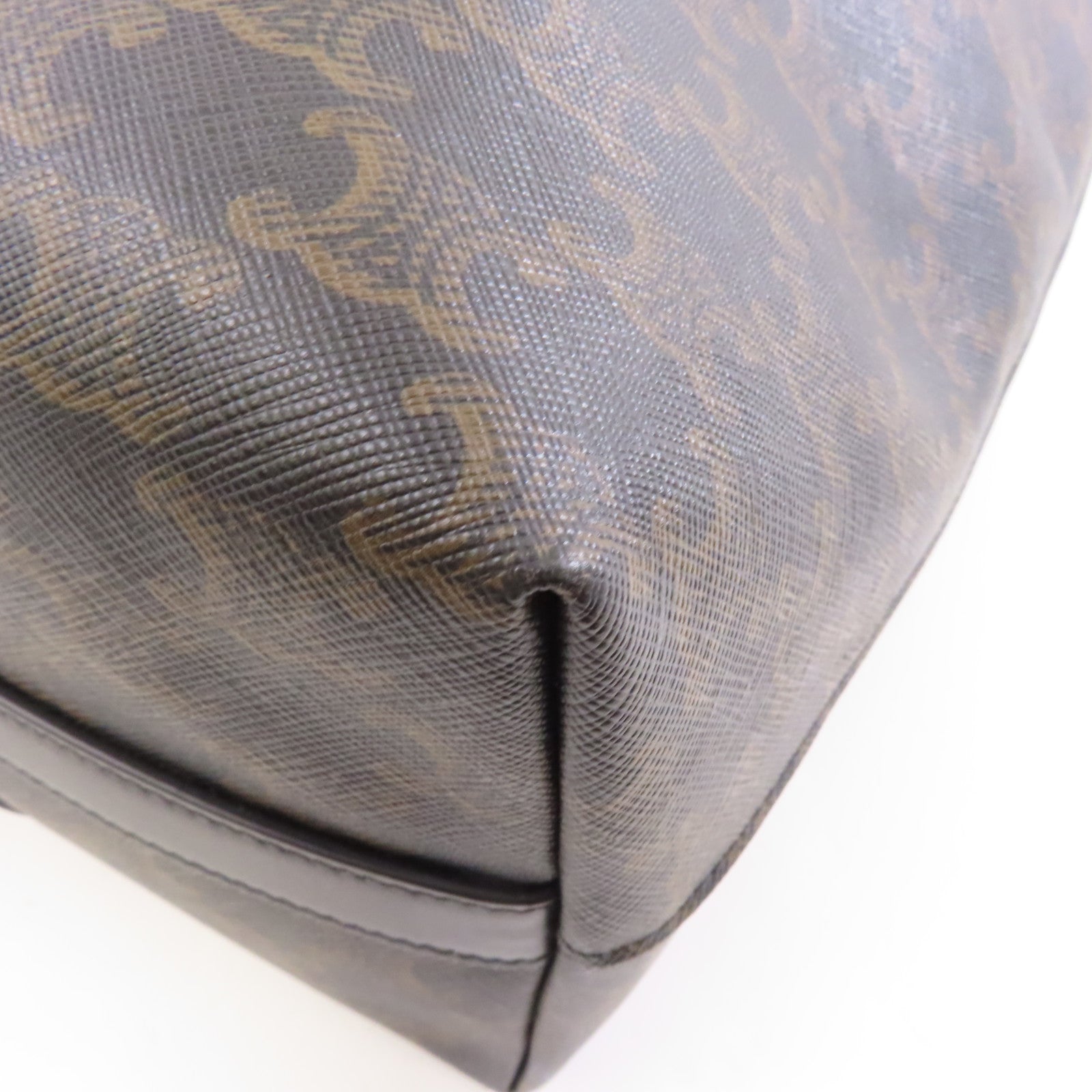 CELINE 【激減優惠】塗層帆布/皮革Shoulder Tote銀扣肩背袋/手挽袋黑色/啡色
