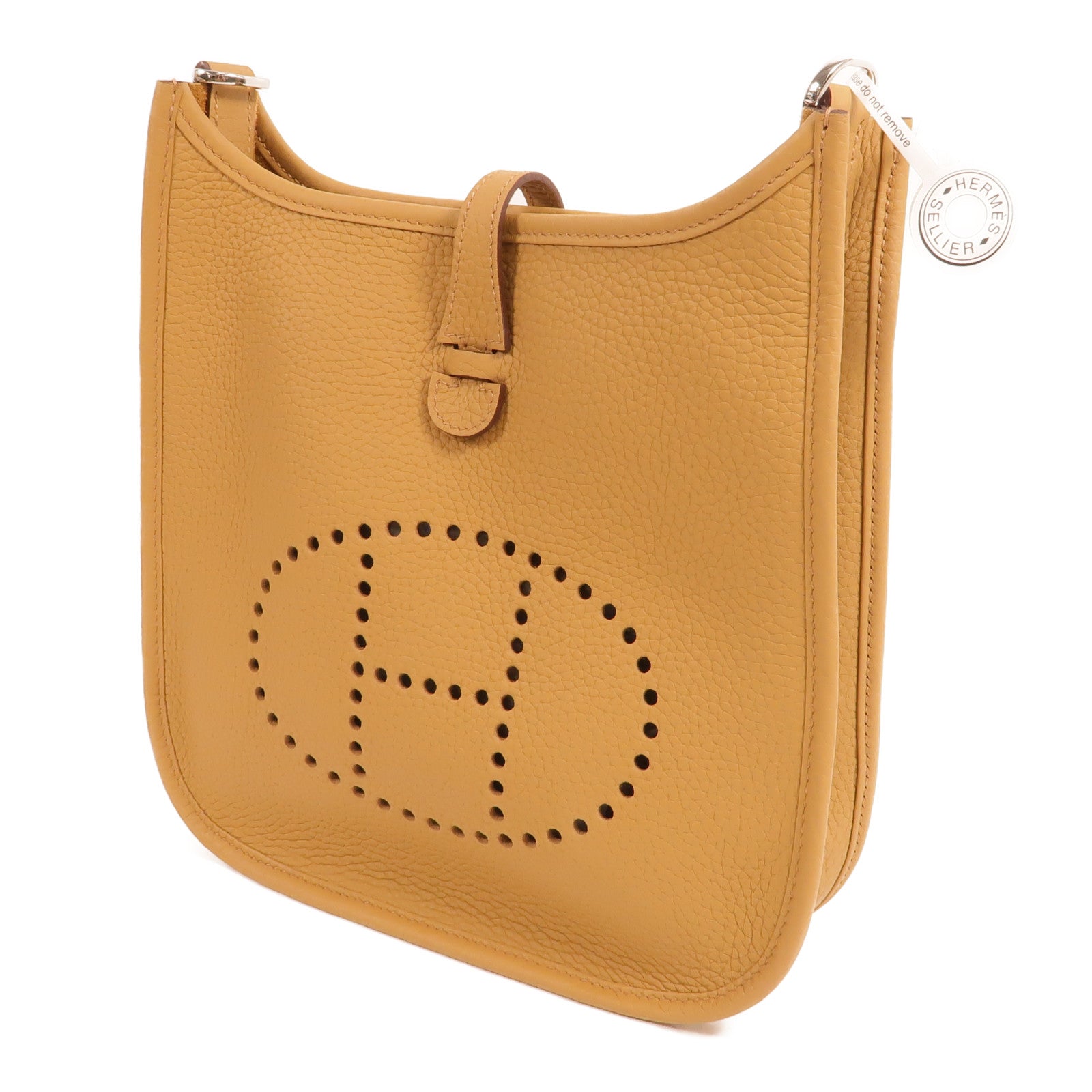 HERMES Clemence皮革Evelyne 23肩背袋Biscuit