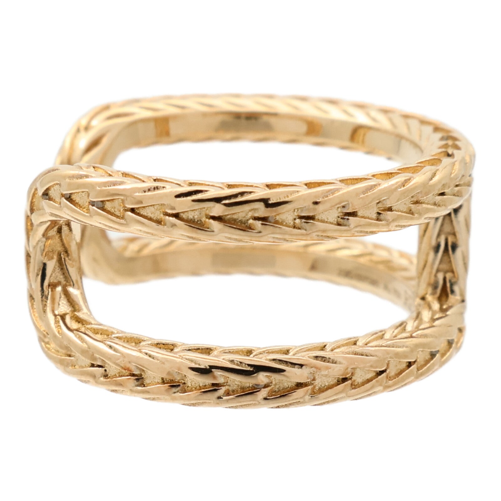 HERMES 18K黃金Chaine d'ancre Danae Ring戒指Hermes#51/US#5.75