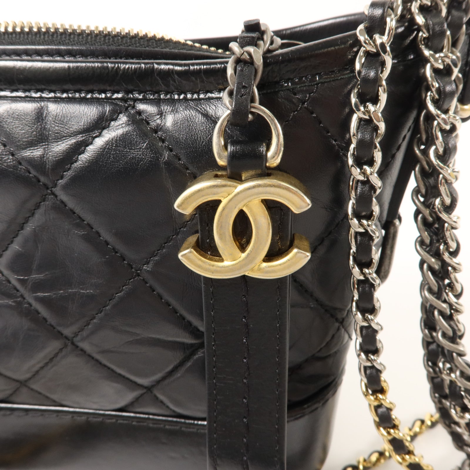 CHANEL 牛皮皮革Gabrielle Small鏈帶肩背袋