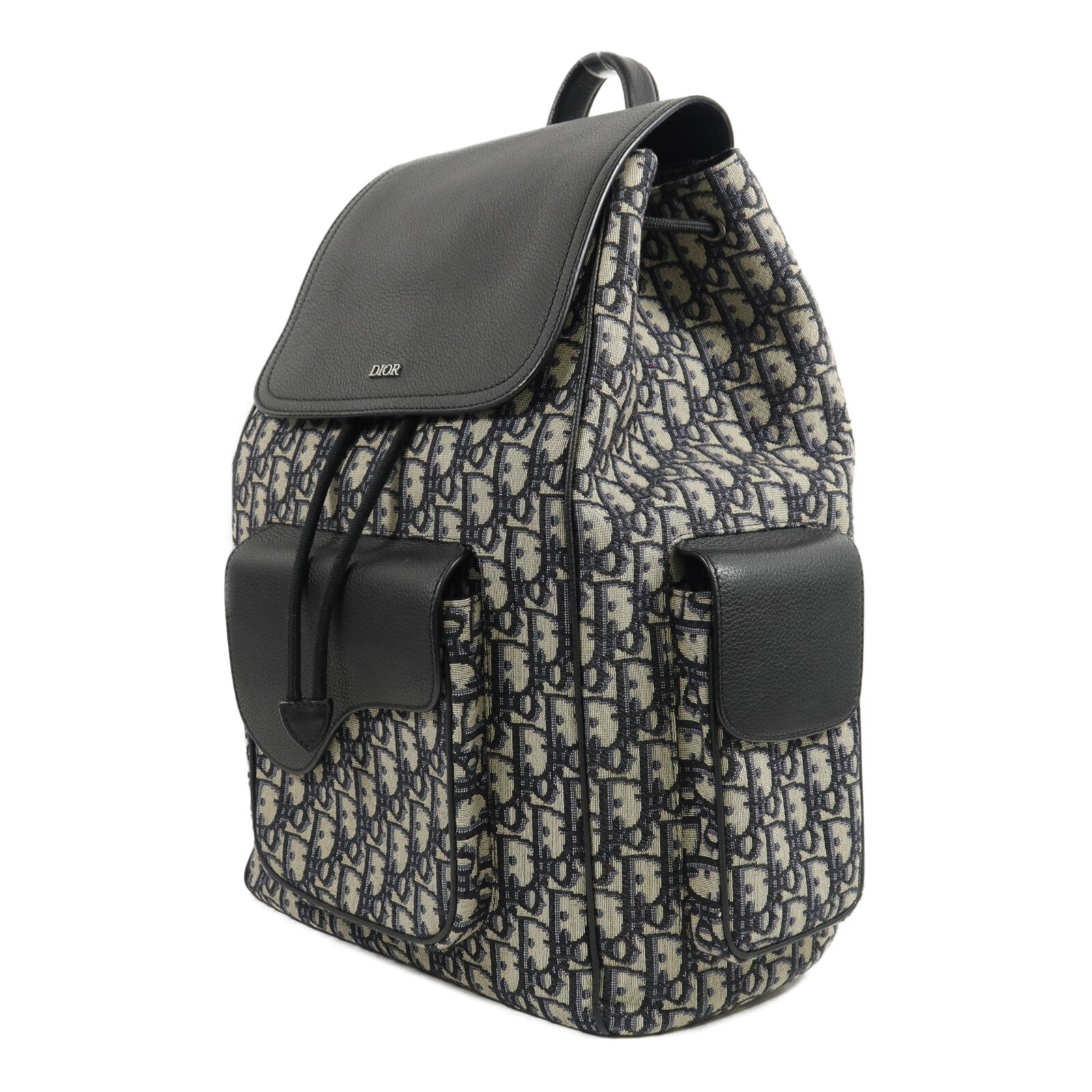 Dior 帆布/牛皮皮革Saddle Backpack背包