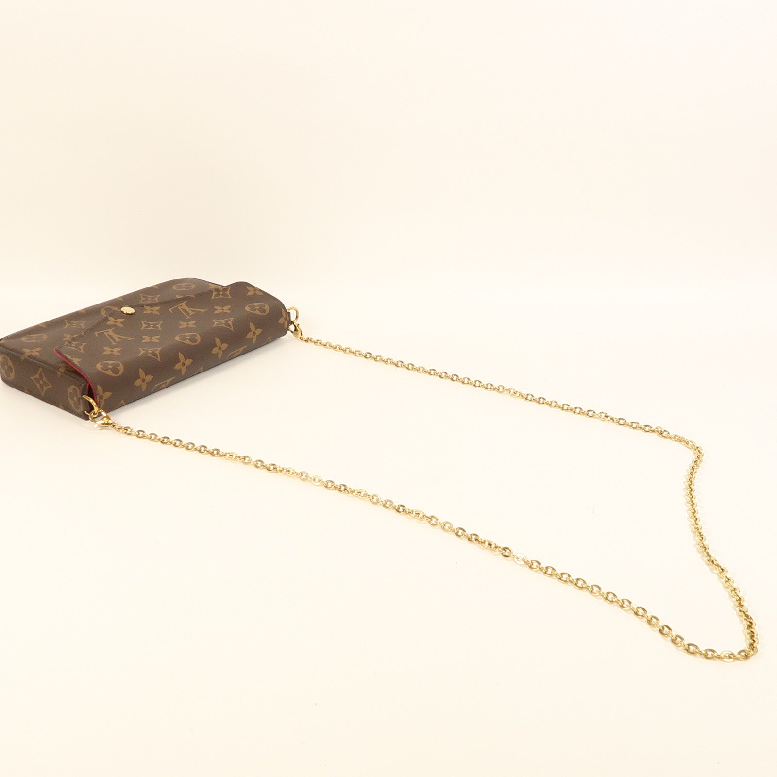 LOUIS VUITTON Monogram Pochette Felicie金扣鏈帶肩背袋