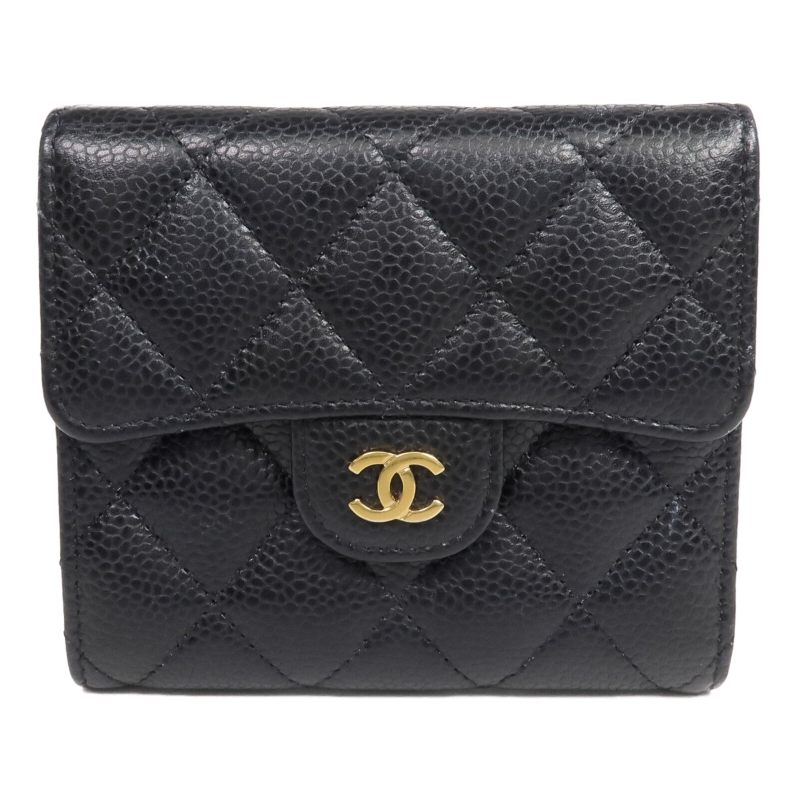 CHANEL 牛皮皮革Wallet金扣錢包