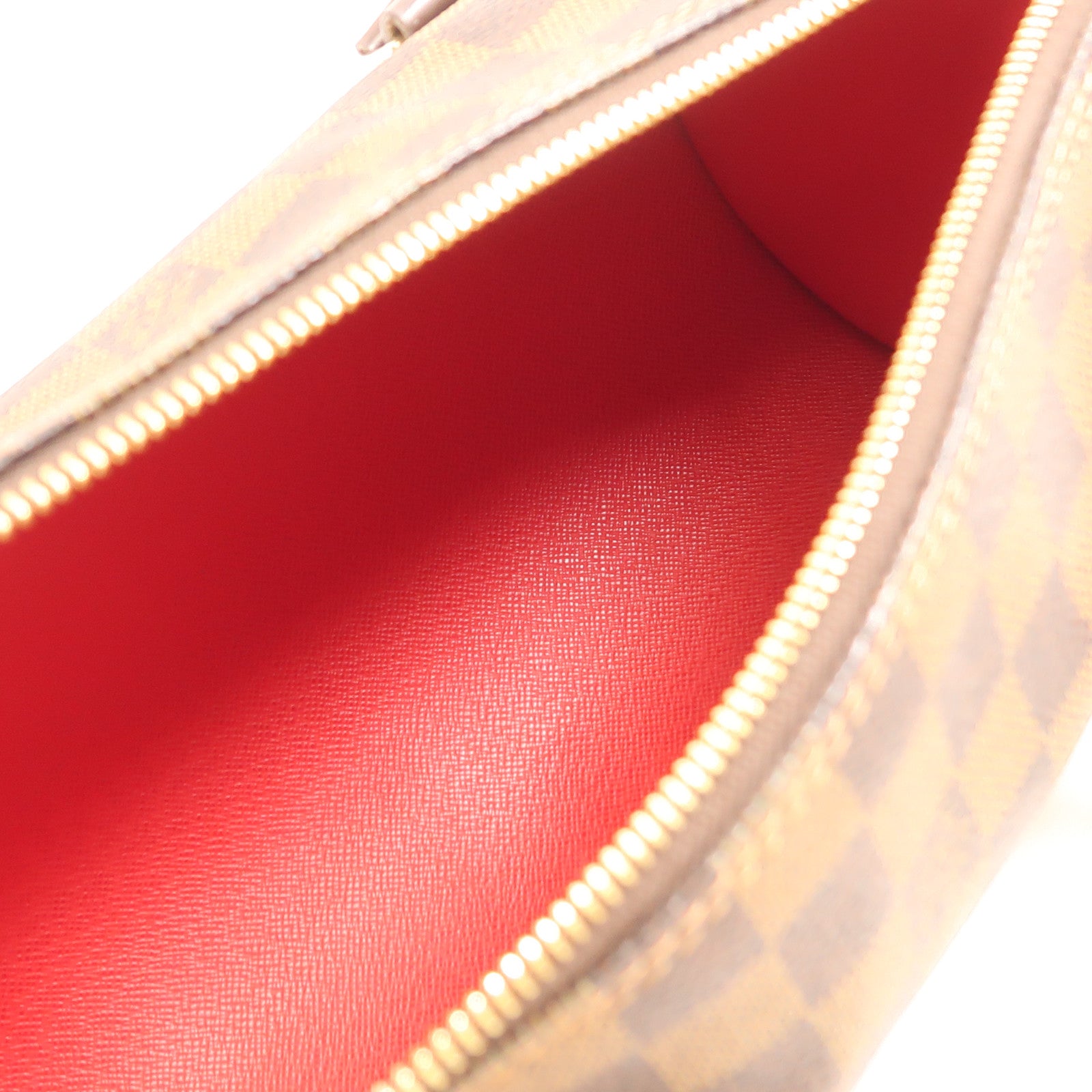 LOUIS VUITTON Damier Papillon PM金扣手挽袋