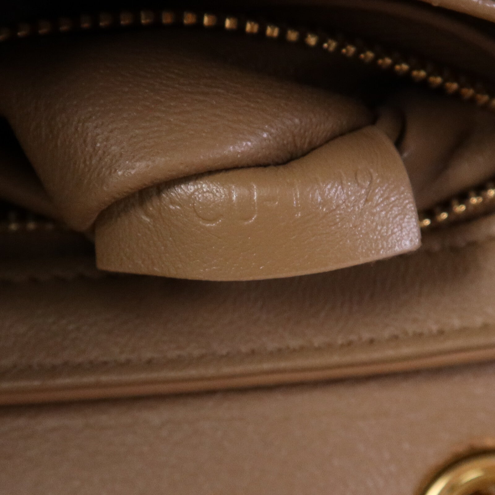 CELINE 【激減優惠】牛皮皮革Small C金扣鏈帶肩背袋