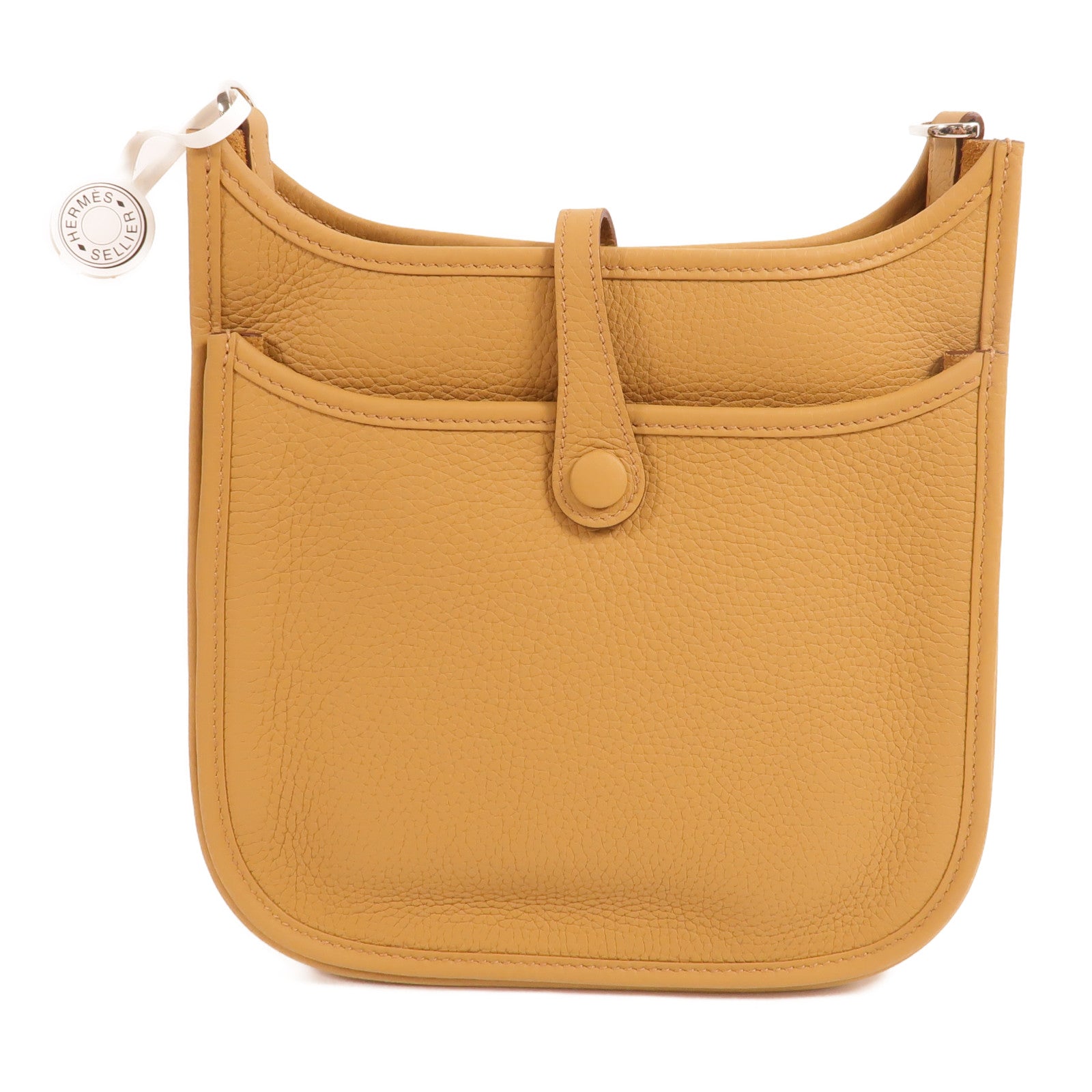 HERMES Clemence皮革Evelyne 23肩背袋Biscuit