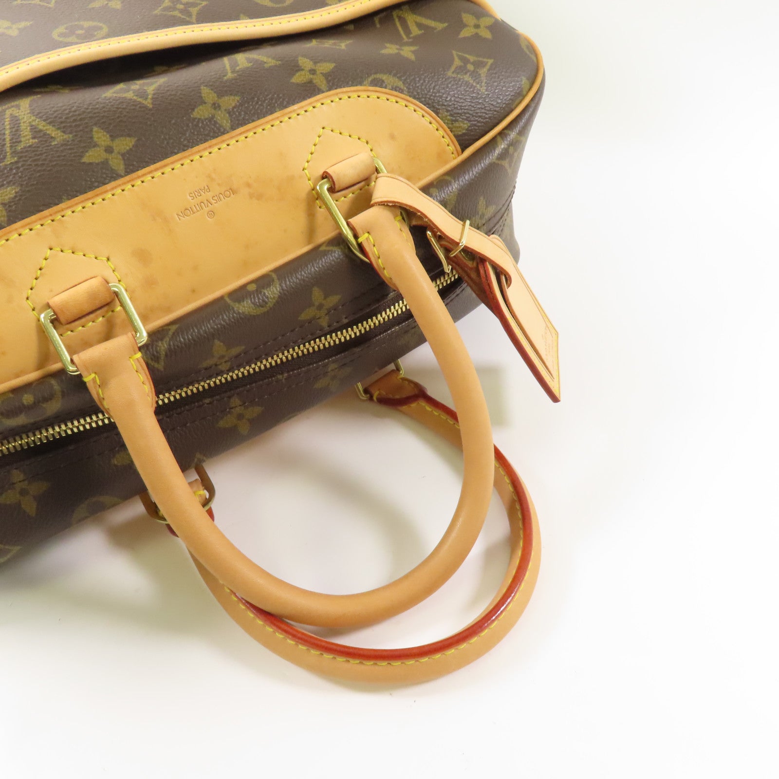 LOUIS VUITTON【激減優惠】 Monogram Deauville金扣手挽袋棕色